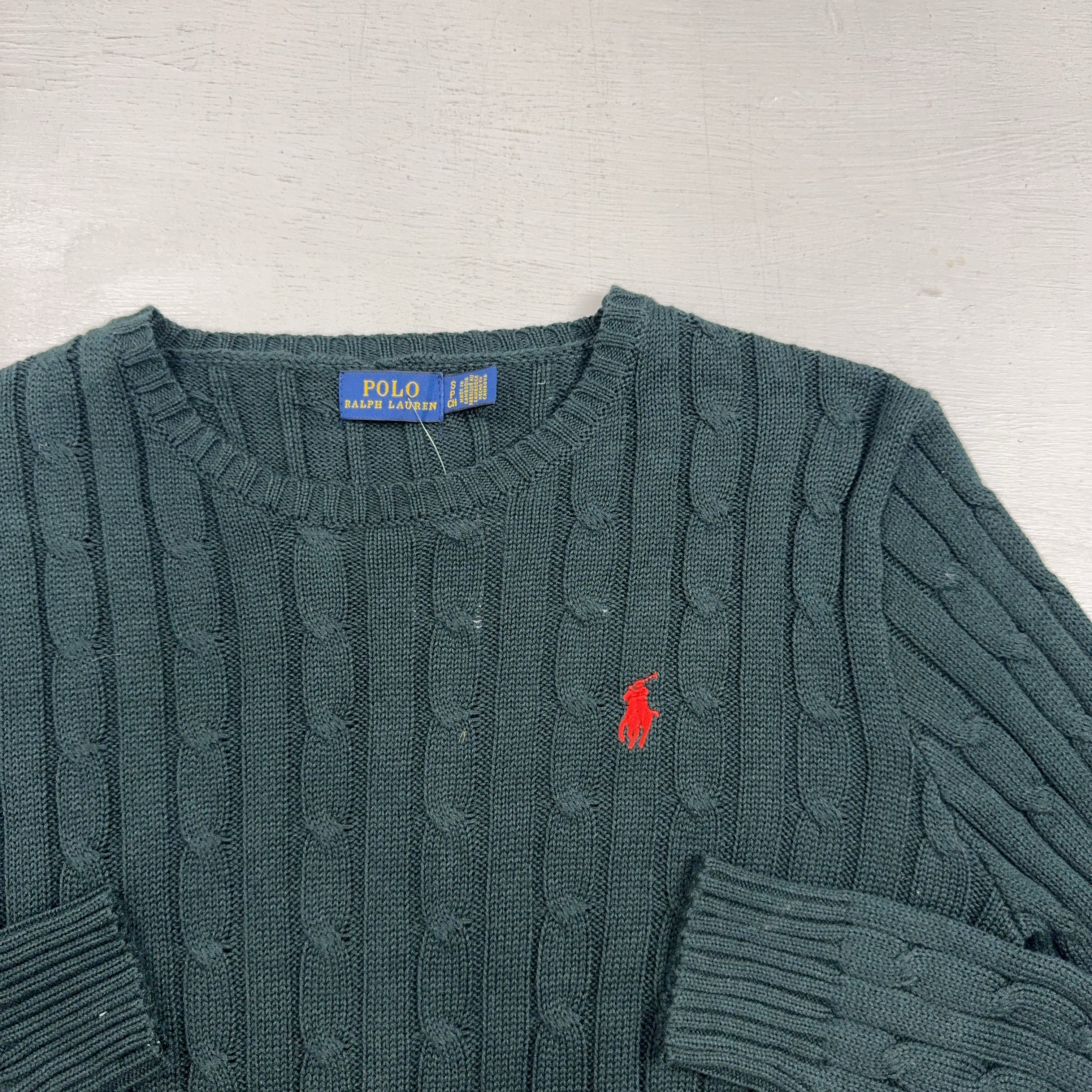Vintage Polo Ralph Lauren Green Knit Jumper (S)