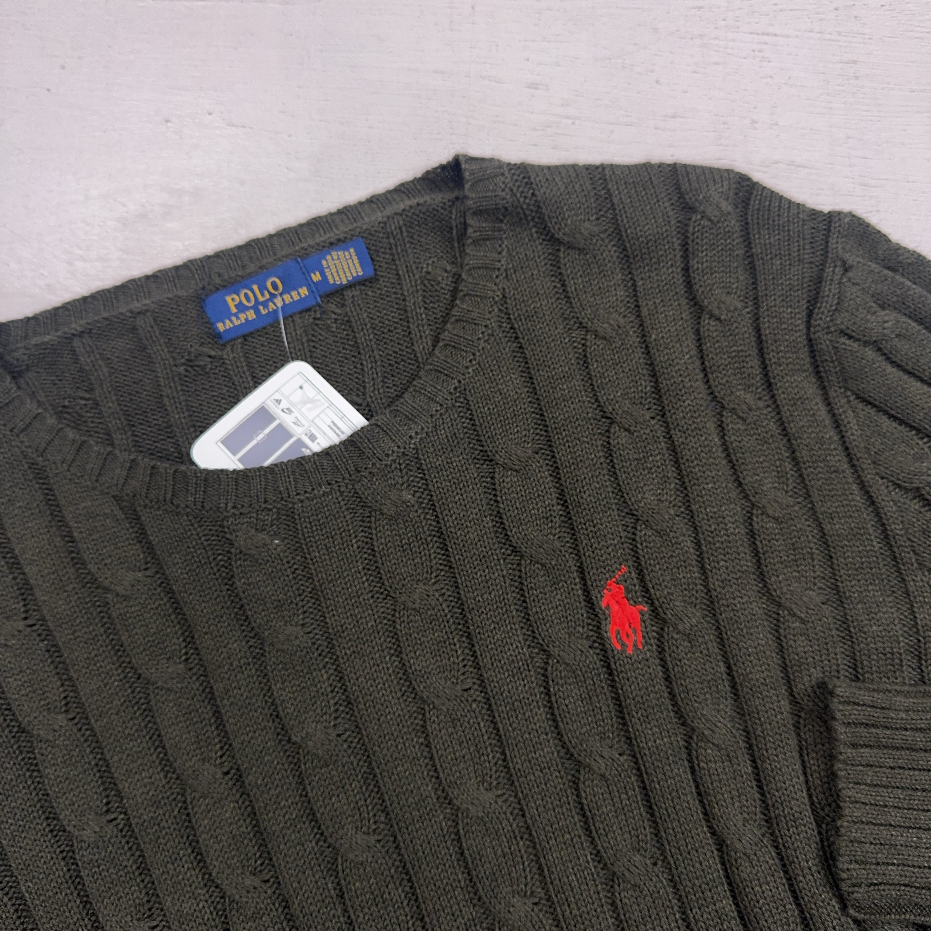 Vintage Polo Ralph Lauren Grey Knit Jumper (M)