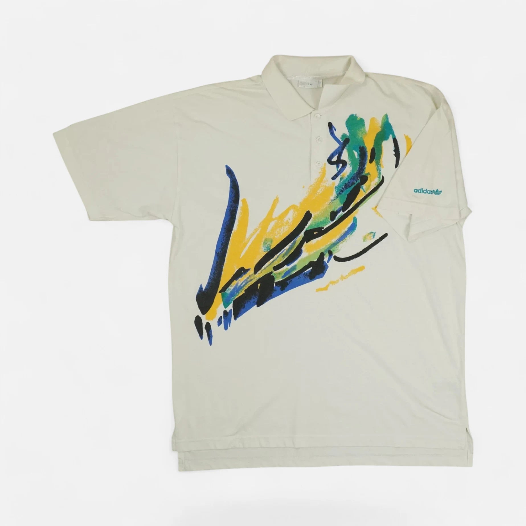 Adidas Vintage Abstract Polo Shirt (XL)