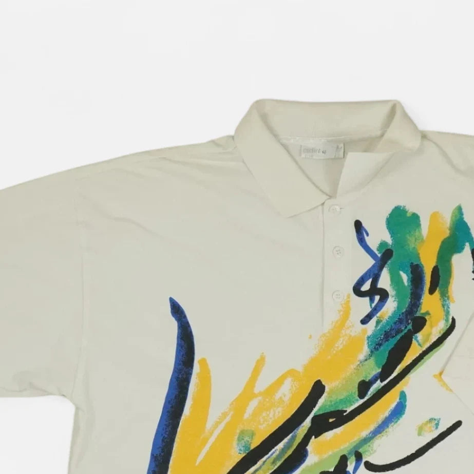 Adidas Vintage Abstract Polo Shirt (XL)