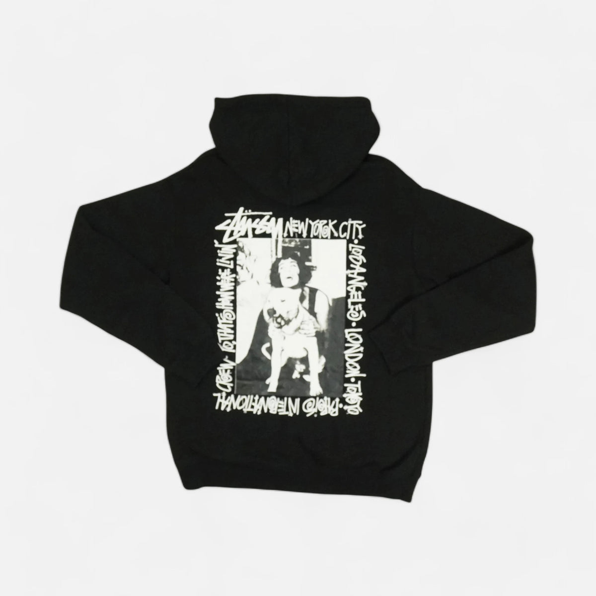 Stüssy Black Woman and Dog Graphic Stüssy Hoodie – SourcedBySab