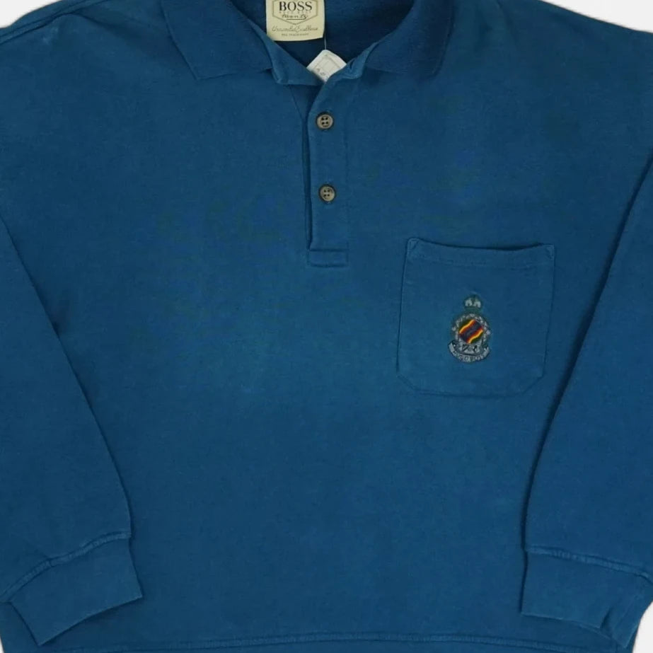 Vintage Boss Blue Polo Shirt (XL)