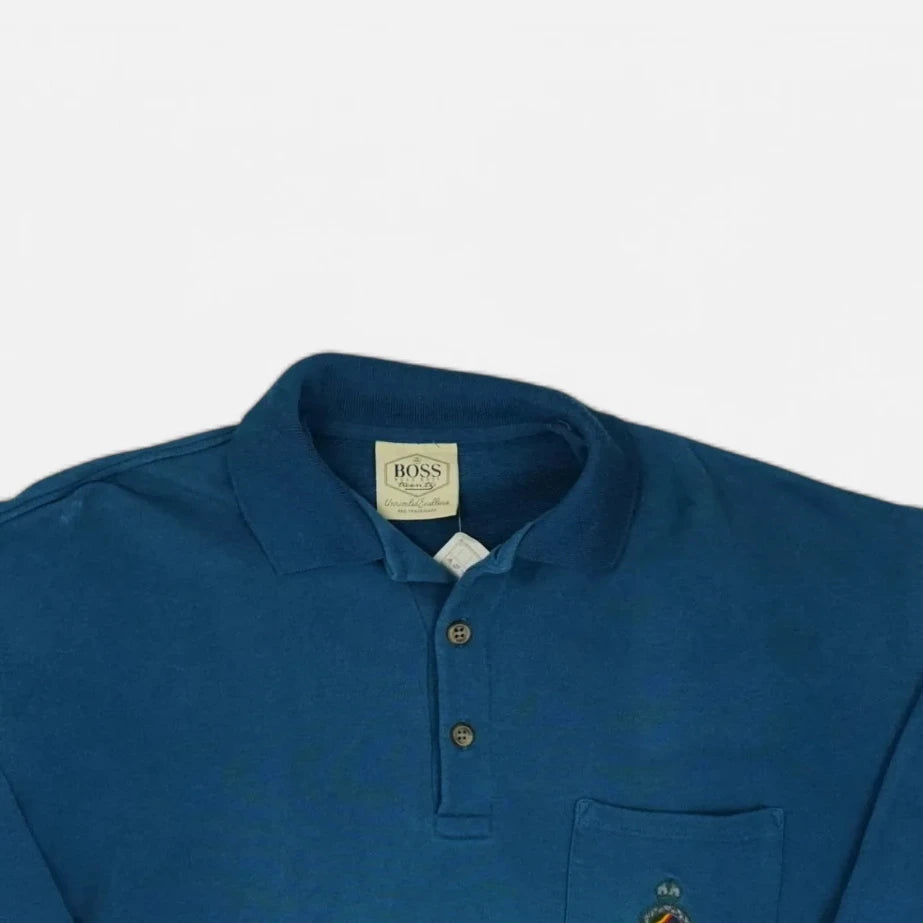 Vintage Boss Blue Polo Shirt (XL)