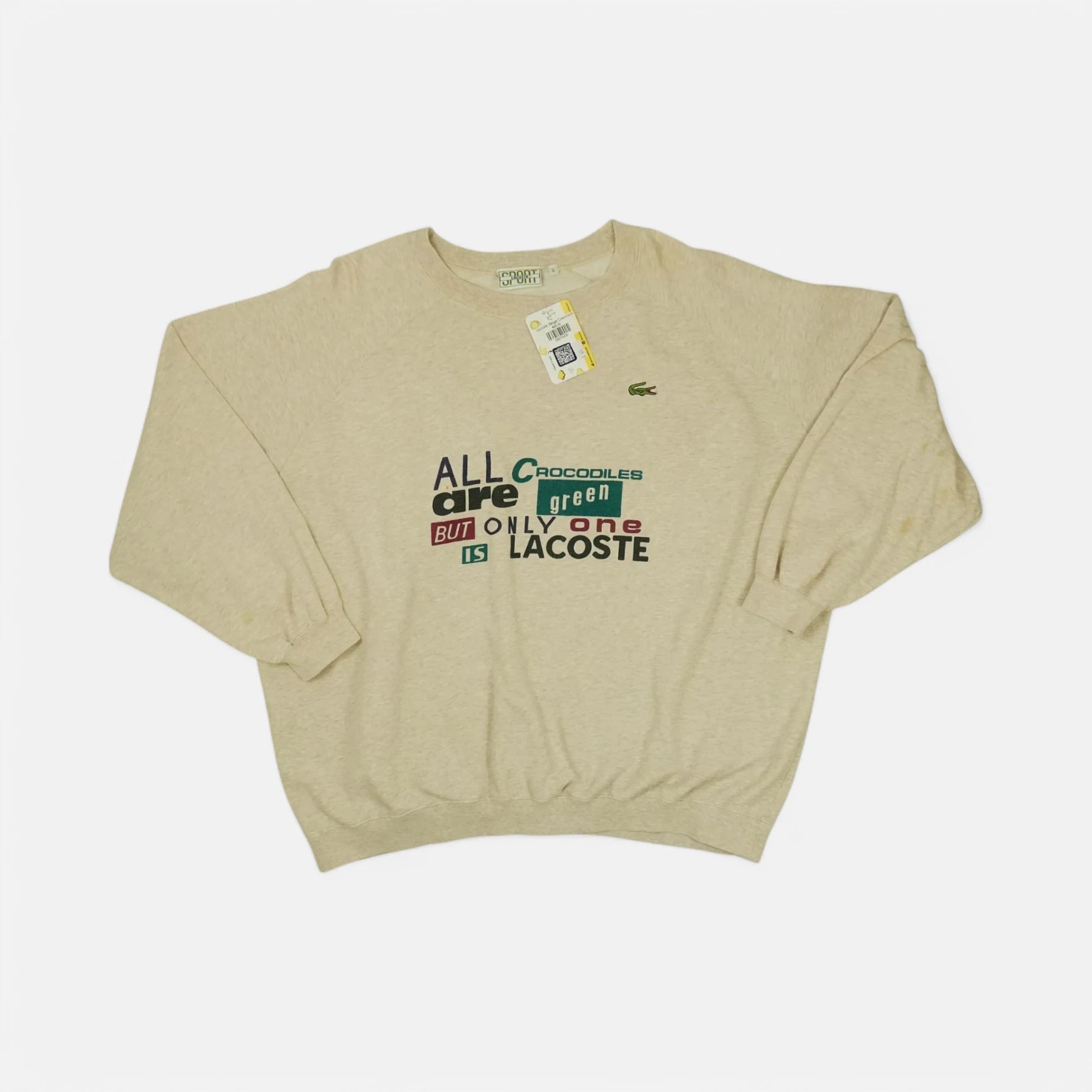 Vintage Lacoste Beige Sweater (XL)