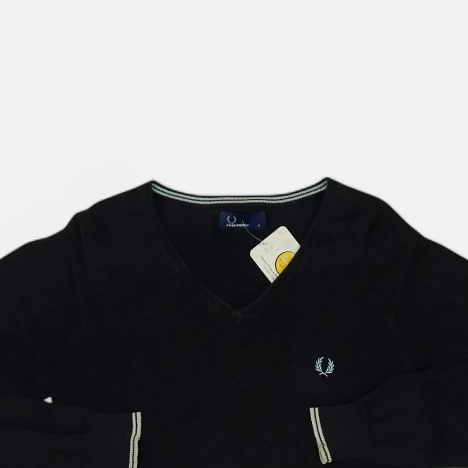 Vintage Fred Perry Black Jumper (S)