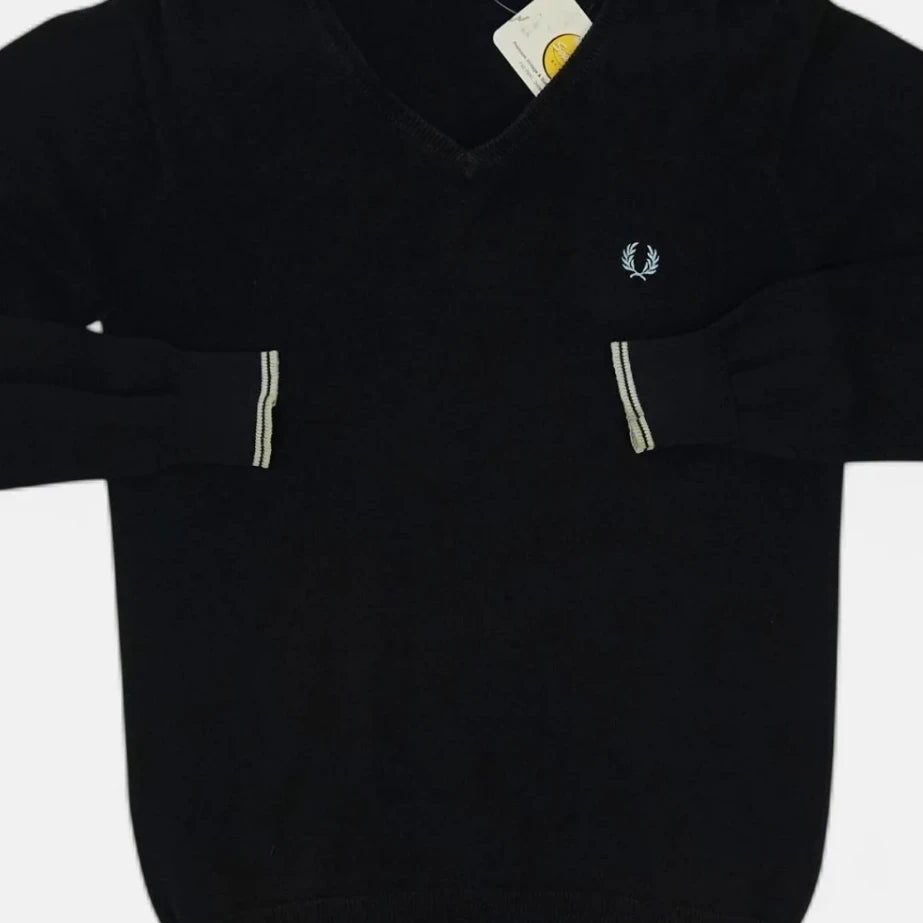 Vintage Fred Perry Black Jumper (S)
