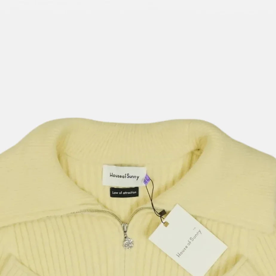 Vintage House Of Sunny Yellow Cropped Knitwear Womans (12)
