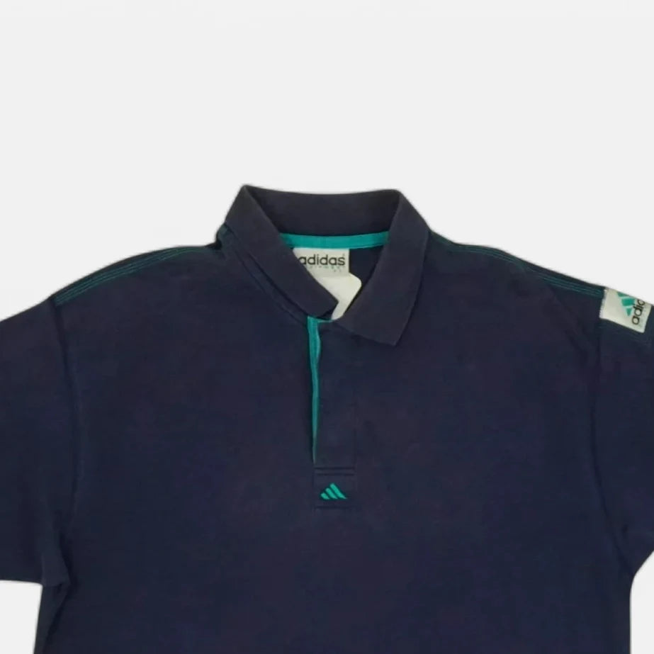 Vintage Adidas Blue Polo Shirt (M)