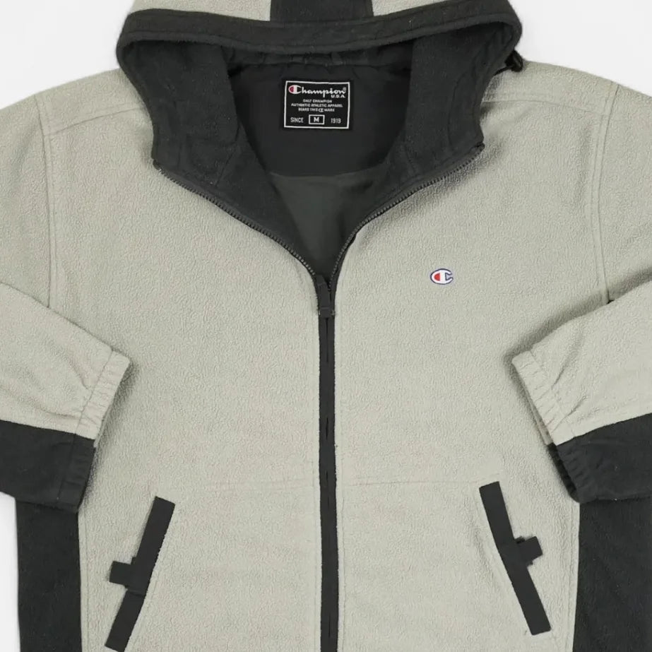 Vintage Champion Gray Hooded Jacket (M)