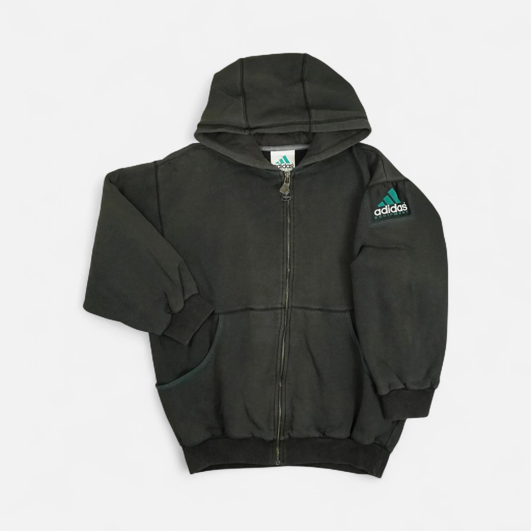 Vintage Adidas Equipment Black Hoodie (XL)