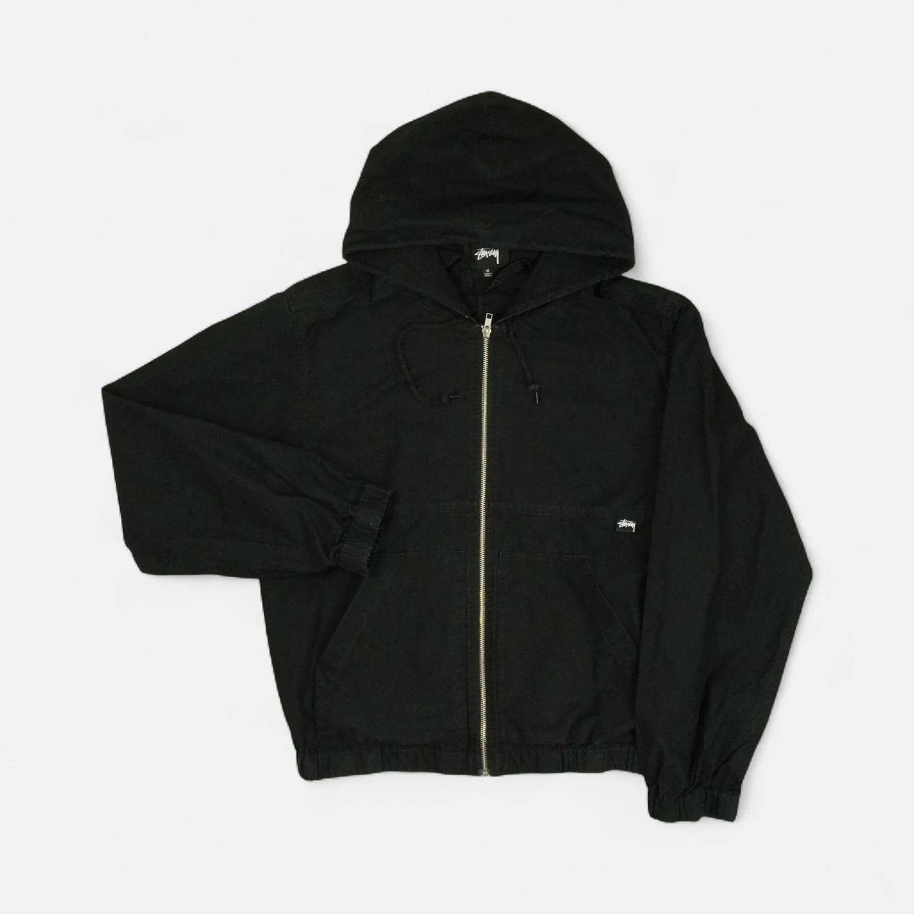 Vintage Stussy Black Hooded Jacket (M)