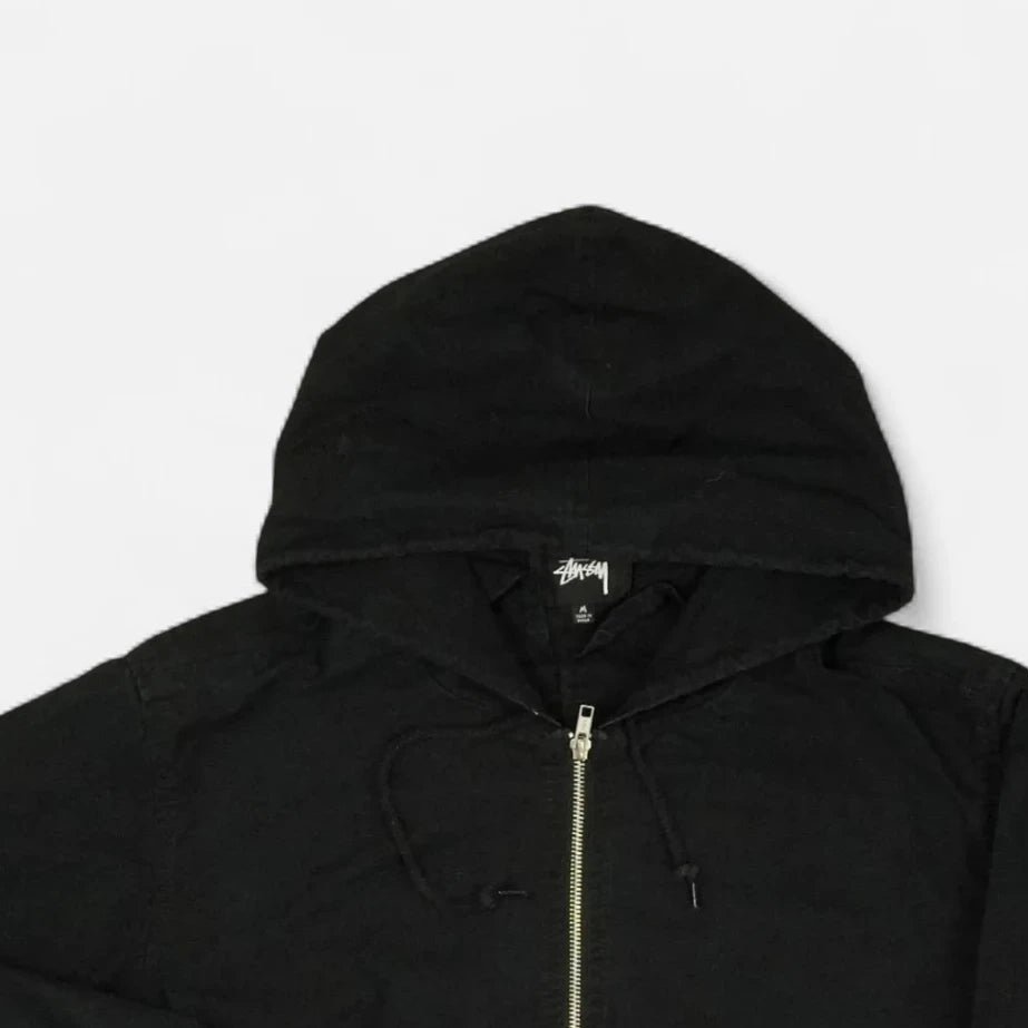 Vintage Stussy Black Hooded Jacket (M)
