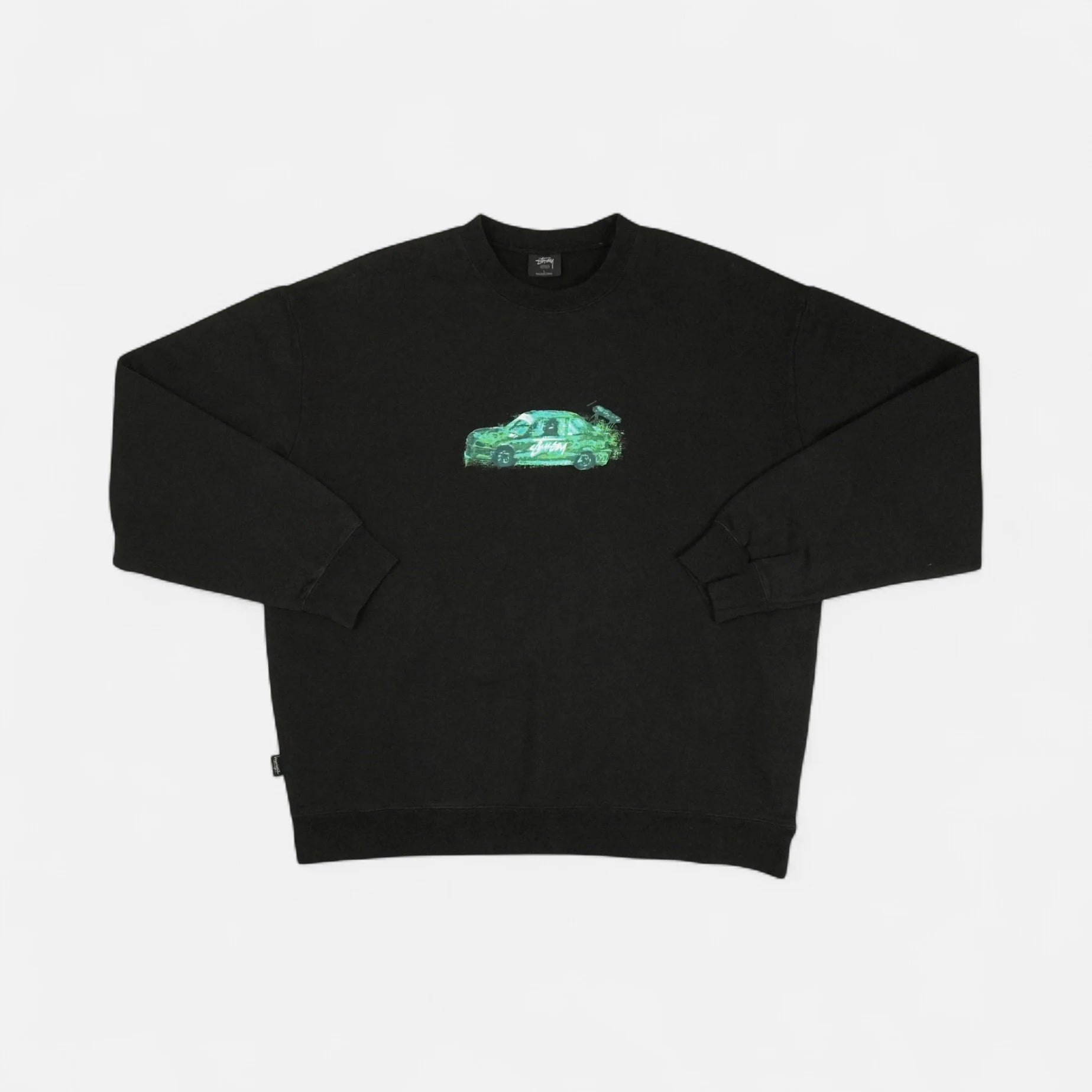 Stüssy Black Green Car Design Sweatshirt