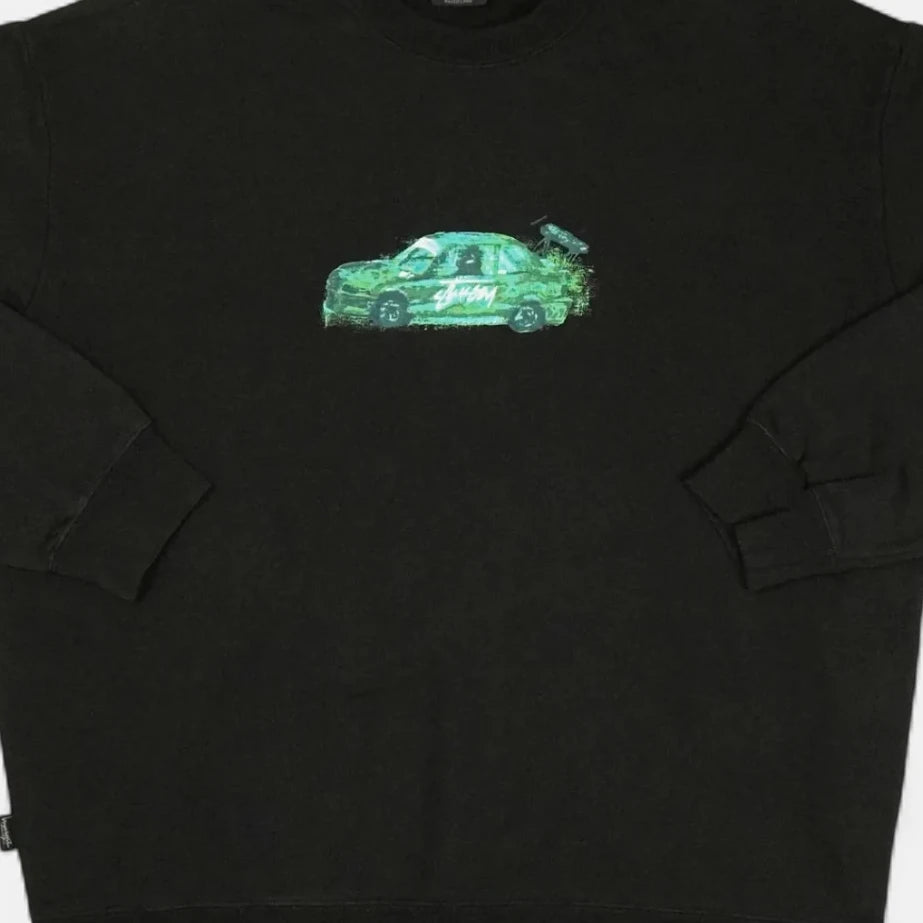 Stüssy Black Green Car Design Sweatshirt