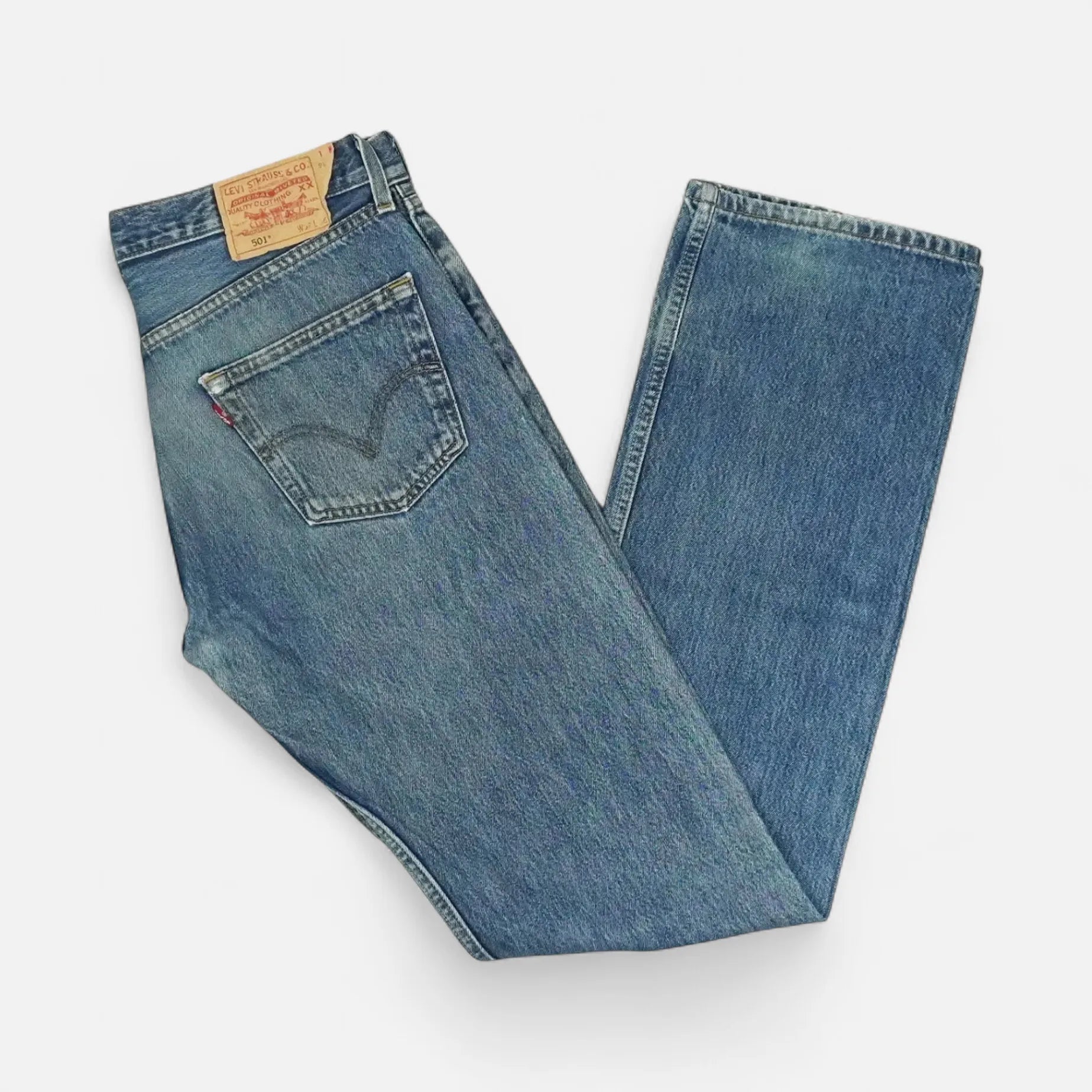 Vintage Blue Levis Trousers (32 X 36)