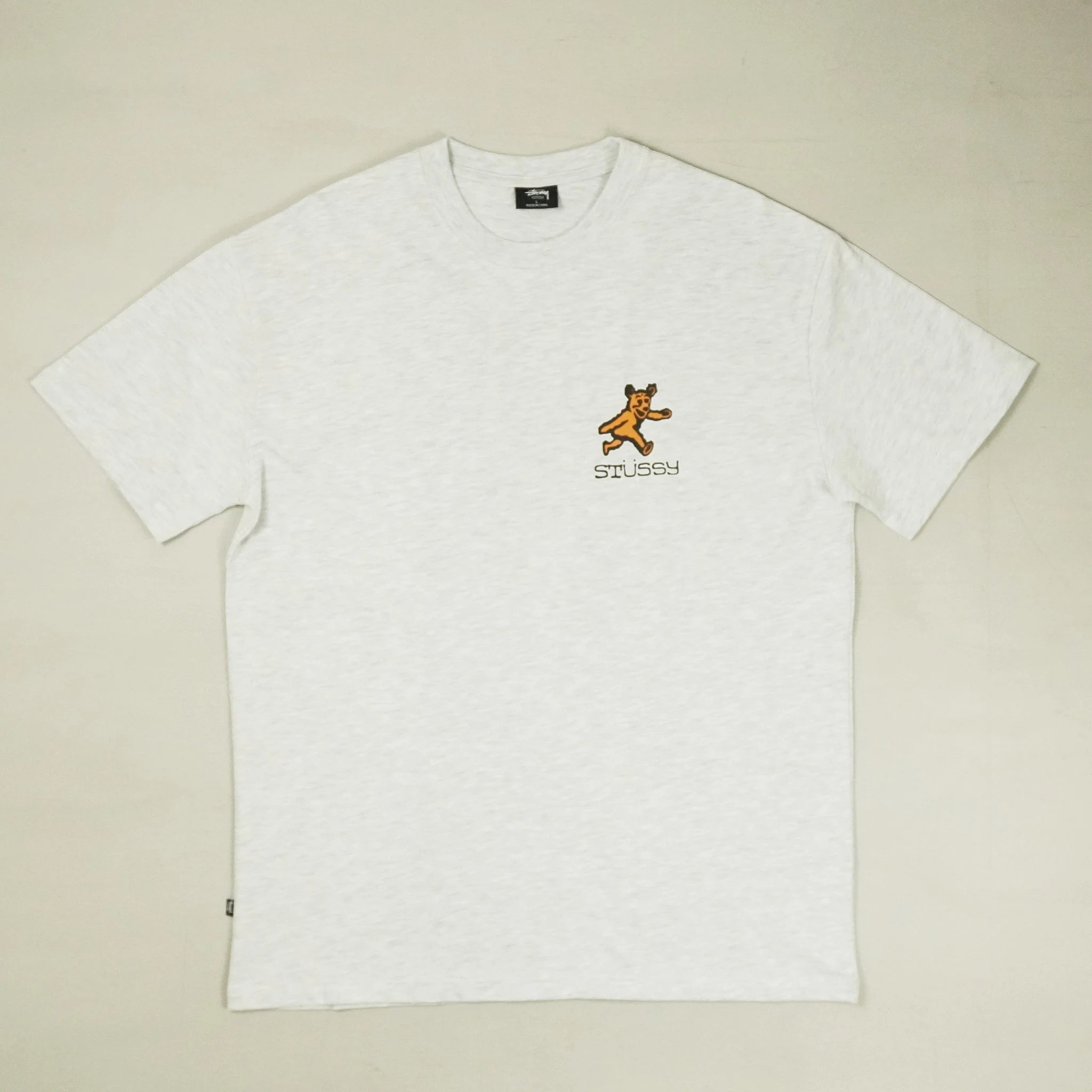 Stussy Grey Bear Graphic T-Shirt