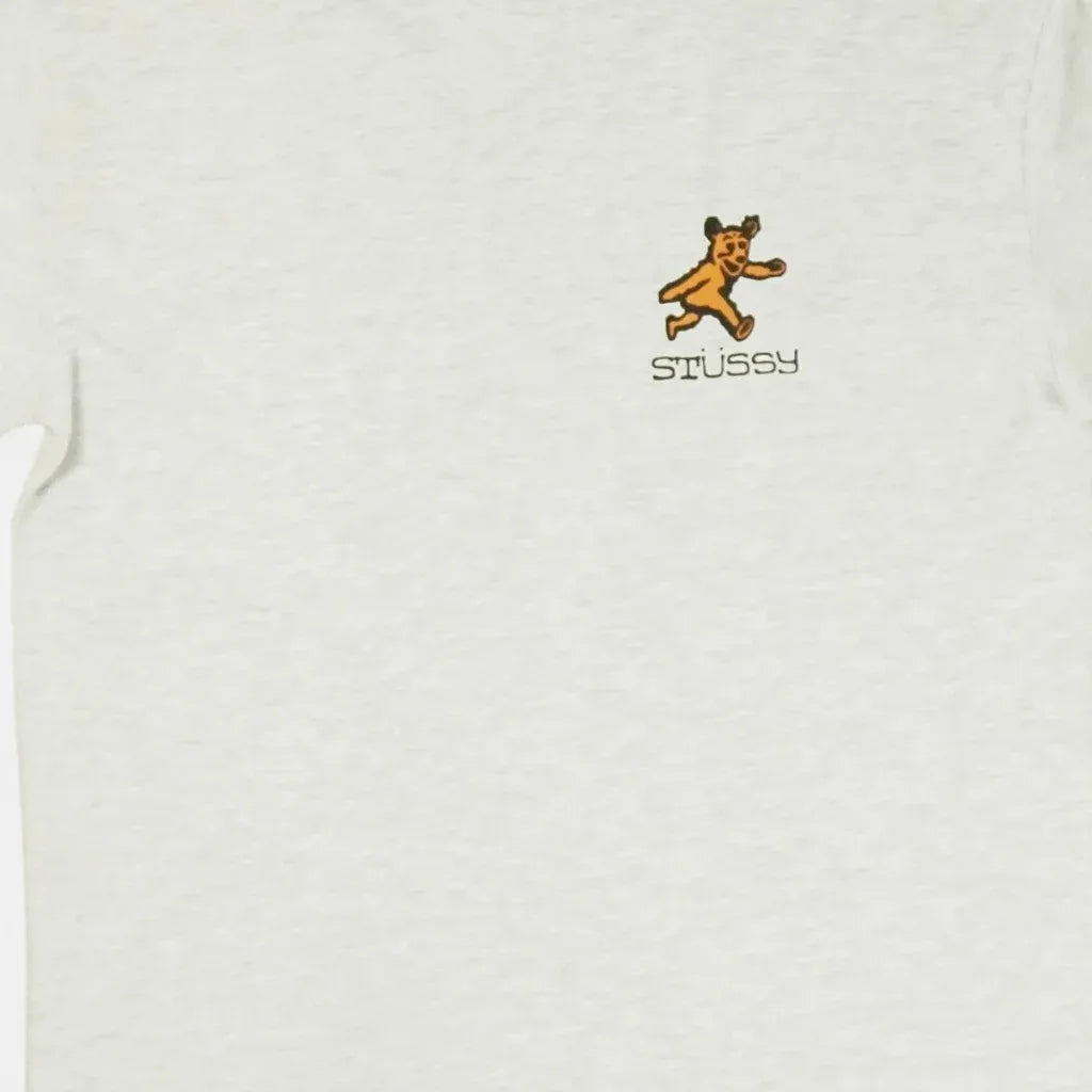 Stussy Grey Bear Graphic T-Shirt