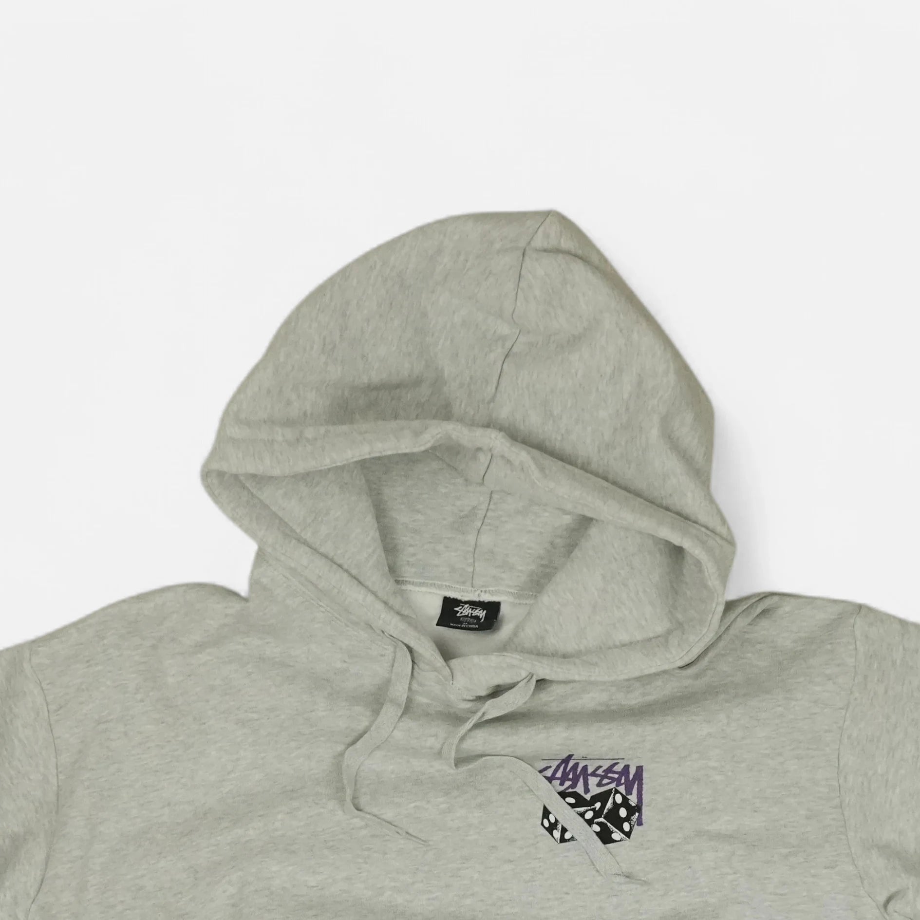 Stussy Grey Dice Graphic Hoodie