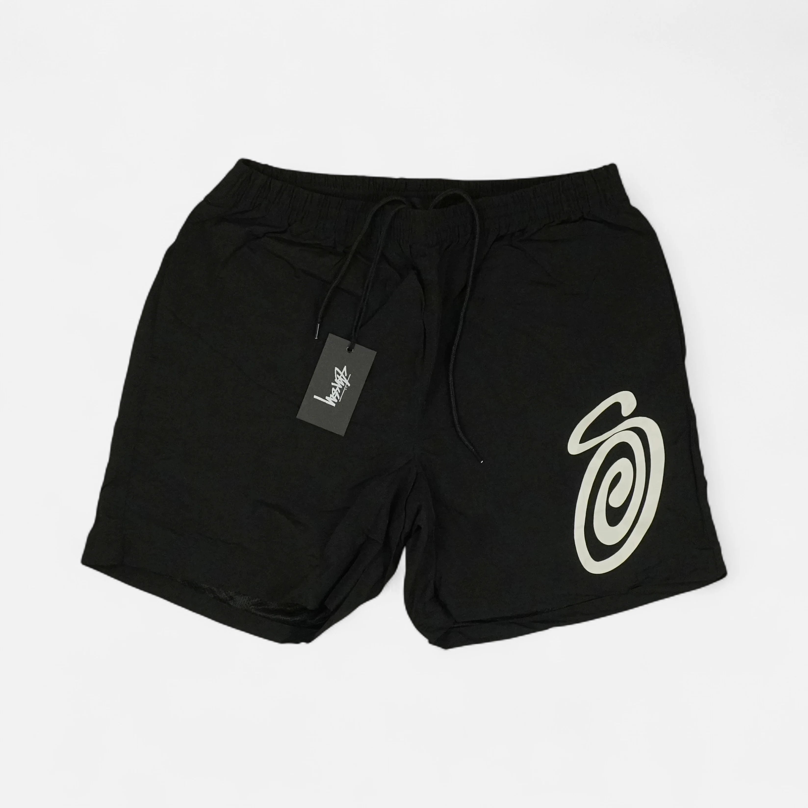Stussy Black Front Graphic Shorts
