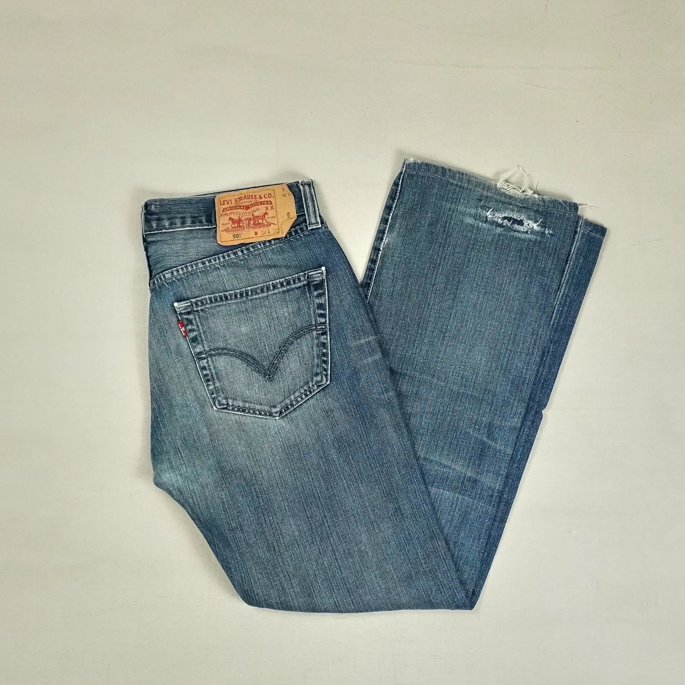 Levis 501s Vintage Blue Trousers (32 X 30)