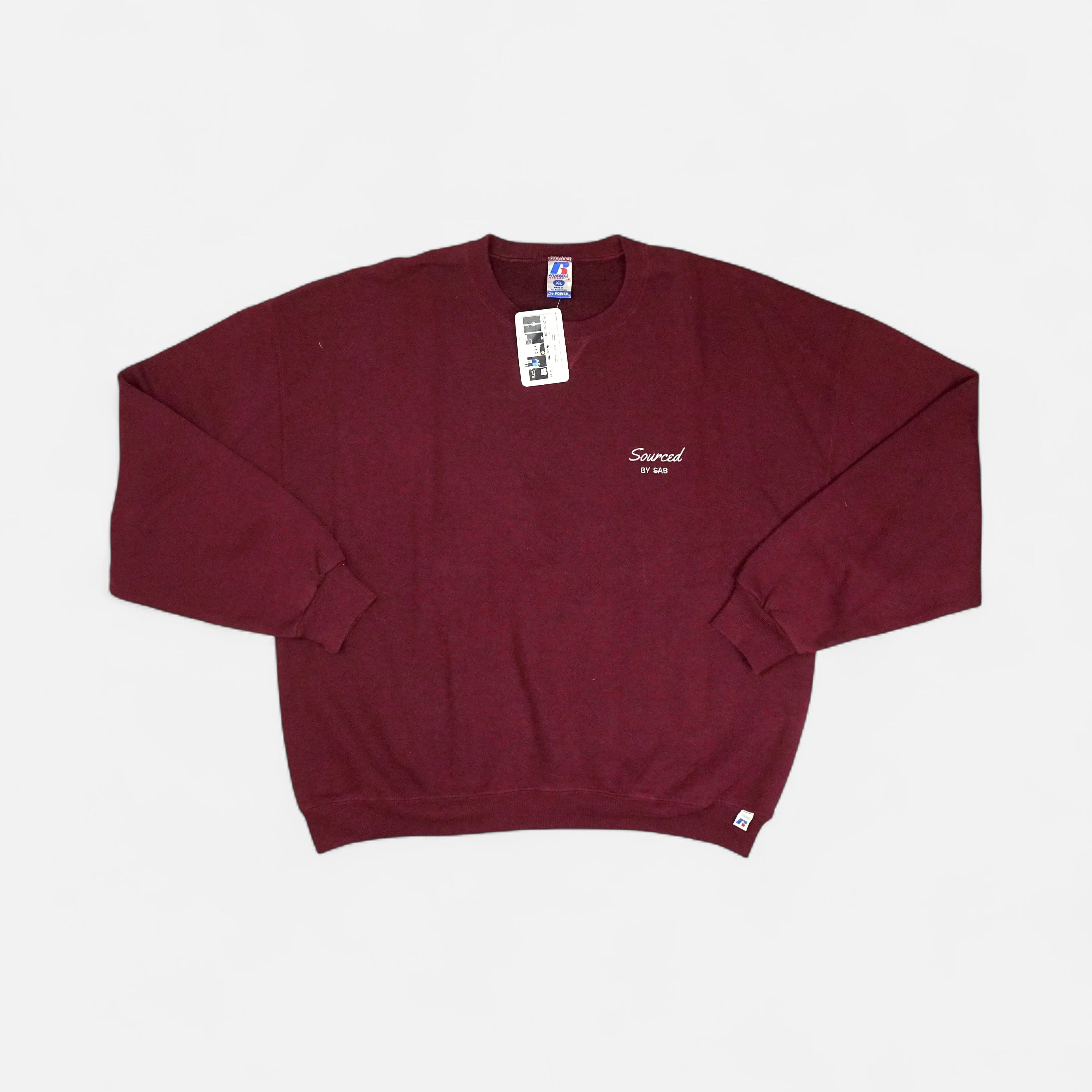 reSourced Studios Vintage Crewneck In Burgandy ( XL )