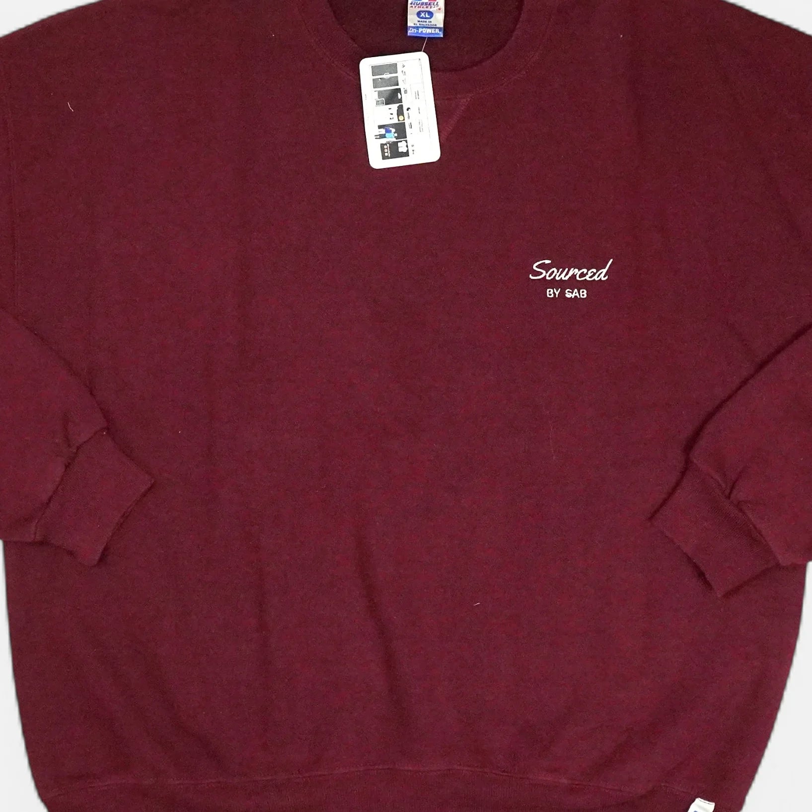 reSourced Studios Vintage Crewneck In Burgandy ( XL )