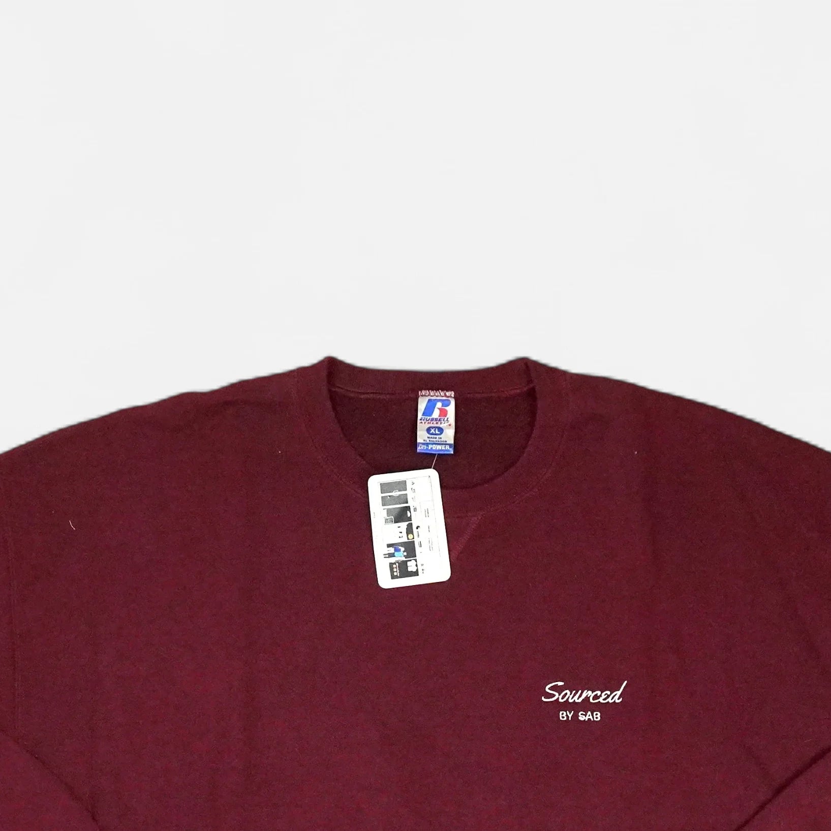 reSourced Studios Vintage Crewneck In Burgandy ( XL )