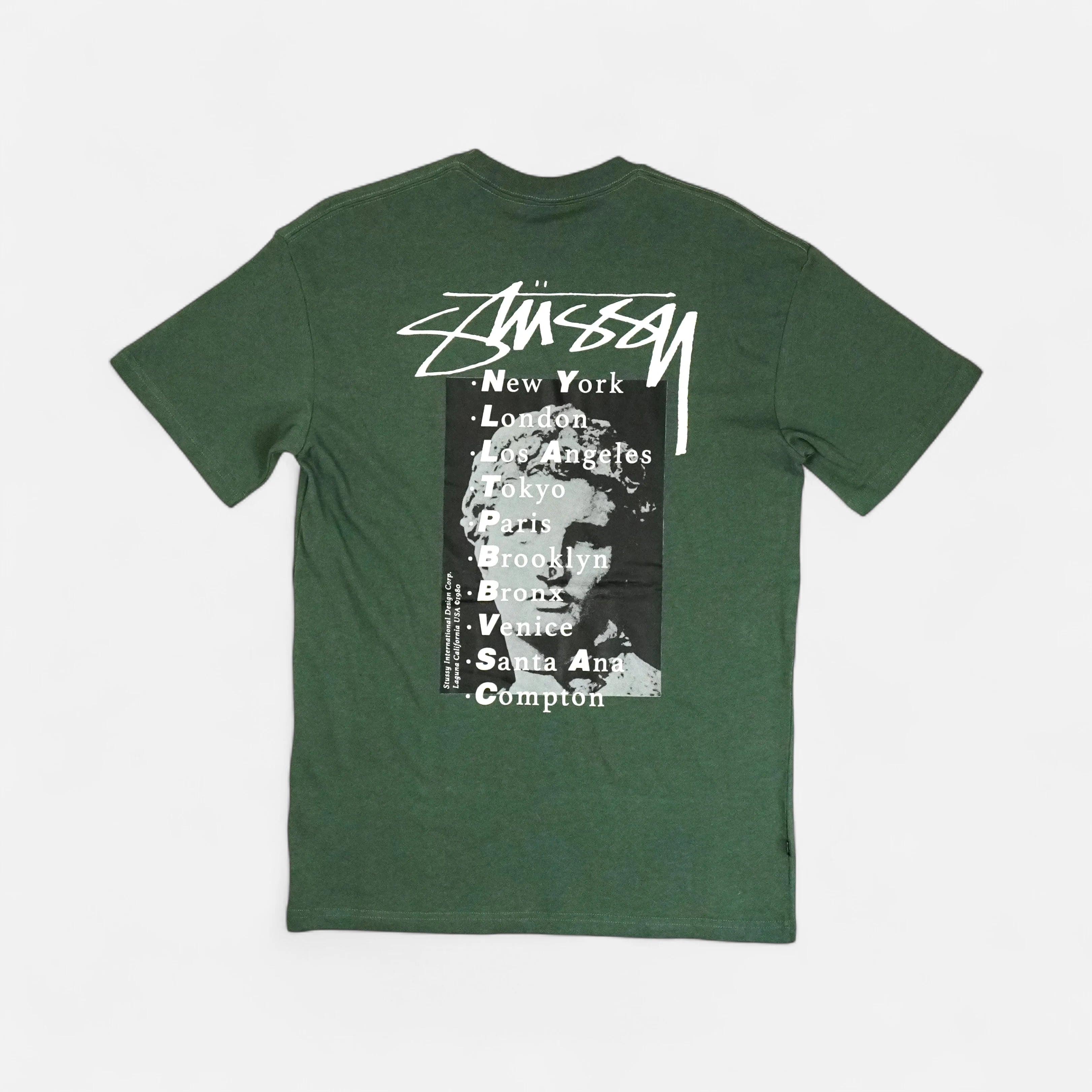 Stussy Green Cities Back Graphic T-shirt
