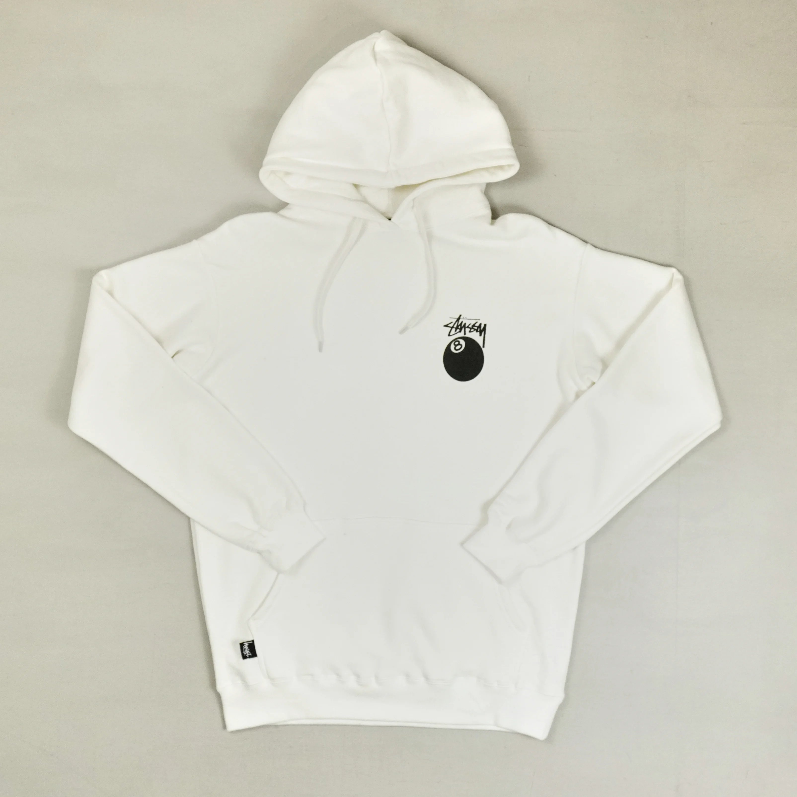 Stüssy White 8-Ball Graphic Hoodie