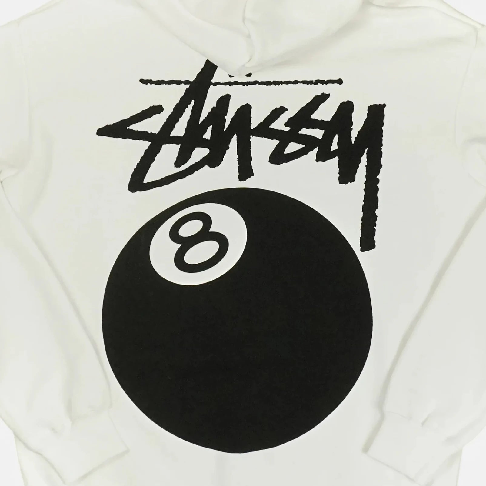 Stüssy White 8-Ball Graphic Hoodie