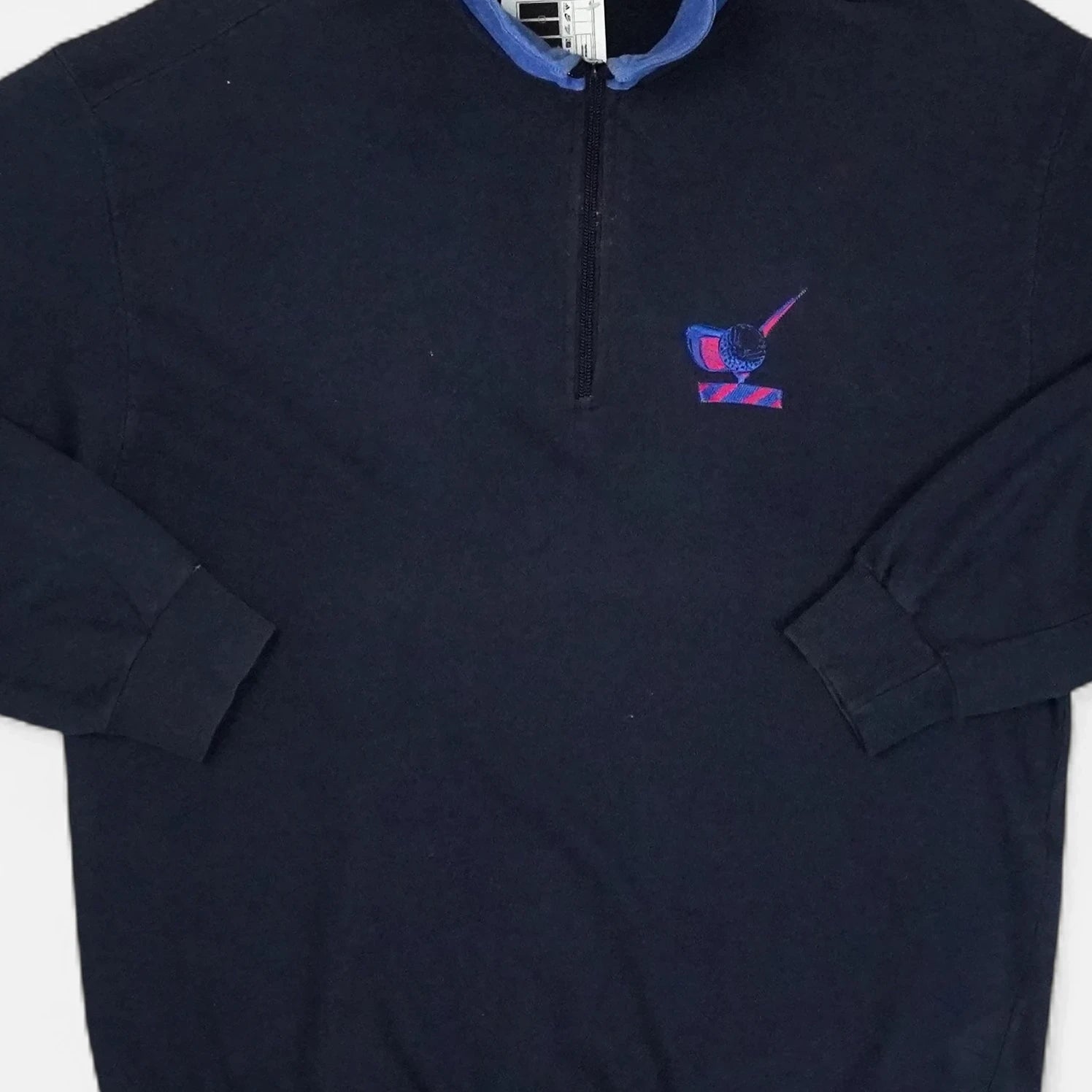 Vintage Sergio Tachini Navy quarter-zip (L)
