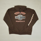 Vintage Brown Harley Davidson Zip Up Hoodie (XL)
