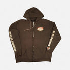 Vintage Brown Harley Davidson Zip Up Hoodie (XL)