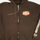 Vintage Brown Harley Davidson Zip Up Hoodie (XL)