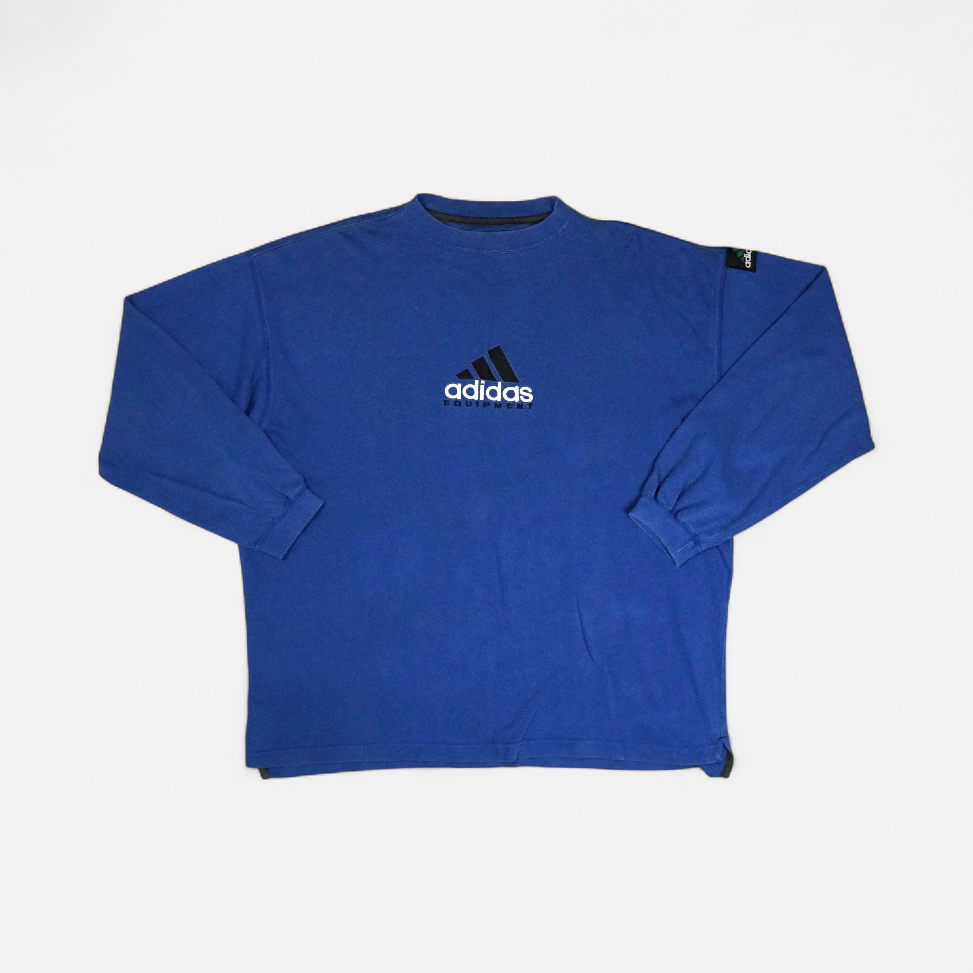 Vintage Adidas Equipment Blue Sweatshirt (XXL)