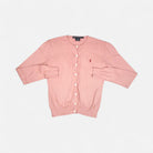 Vintage Ralph Lauren Pink Cardigan Knit Jumper Womens ( M )