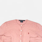 Vintage Ralph Lauren Pink Cardigan Knit Jumper Womens ( M )