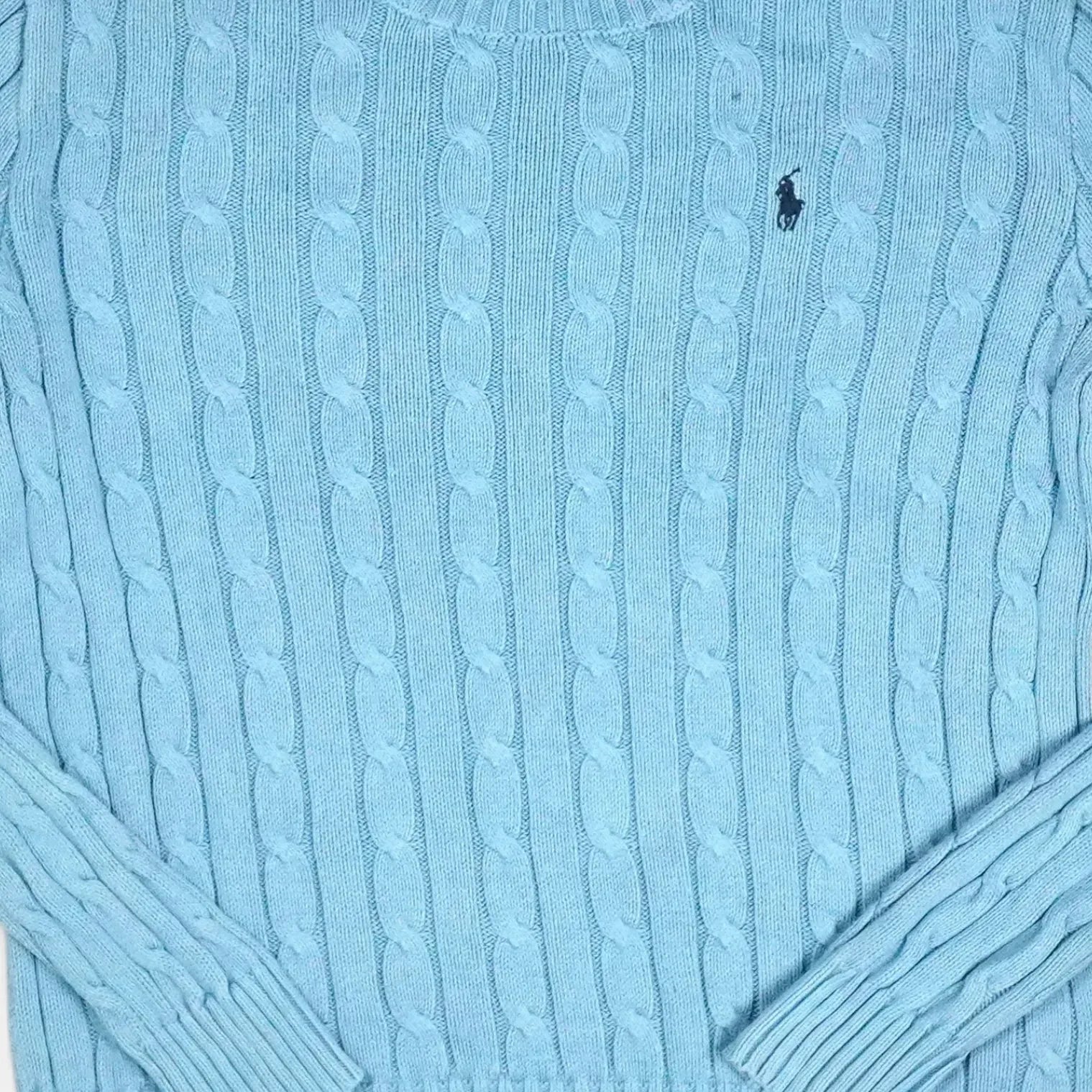 Vintage Polo Ralph Lauren Blue Sweater Knit Jumper Womens ( S )