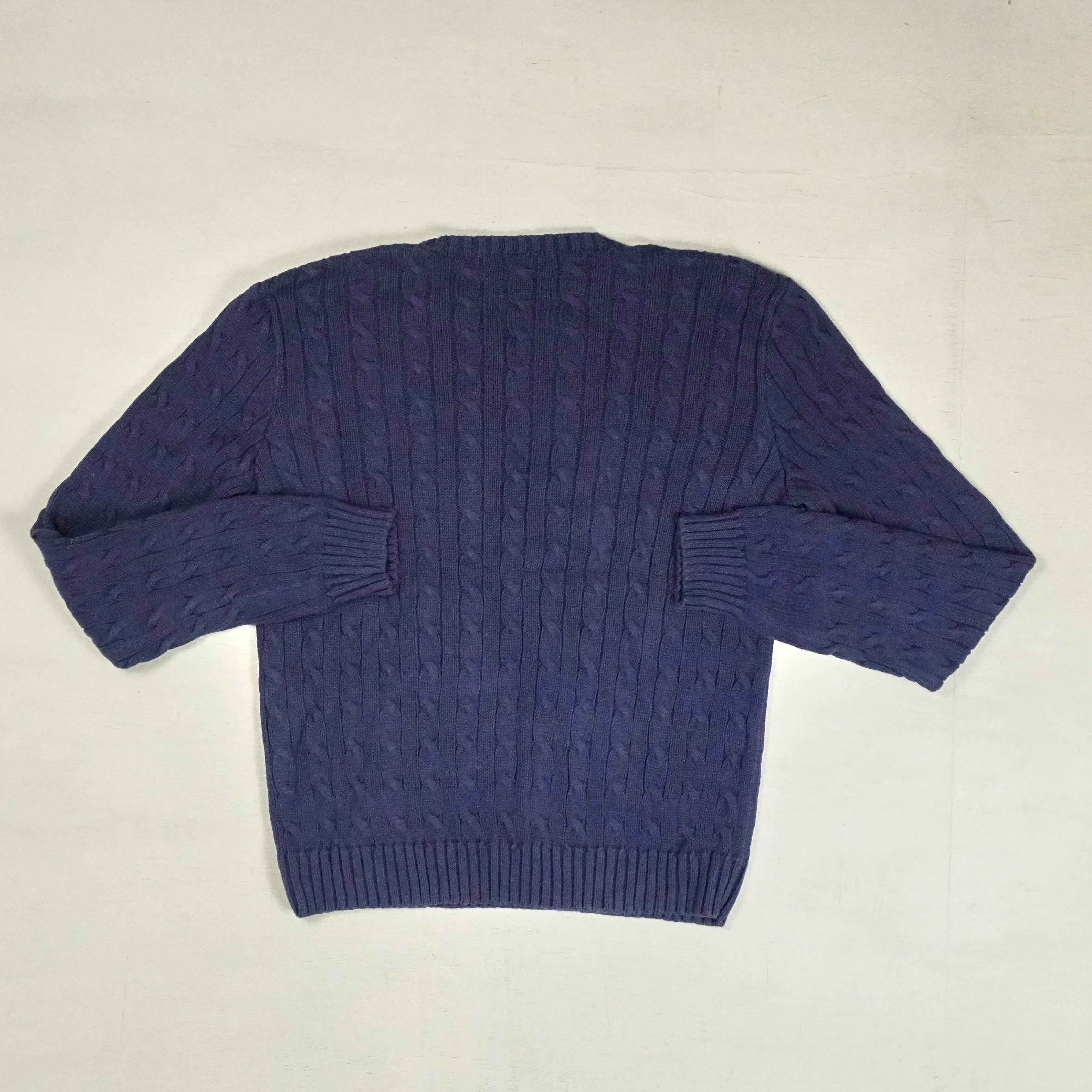 Vintage Ralph Lauren Navy Sweater Knit Jumper ( S )