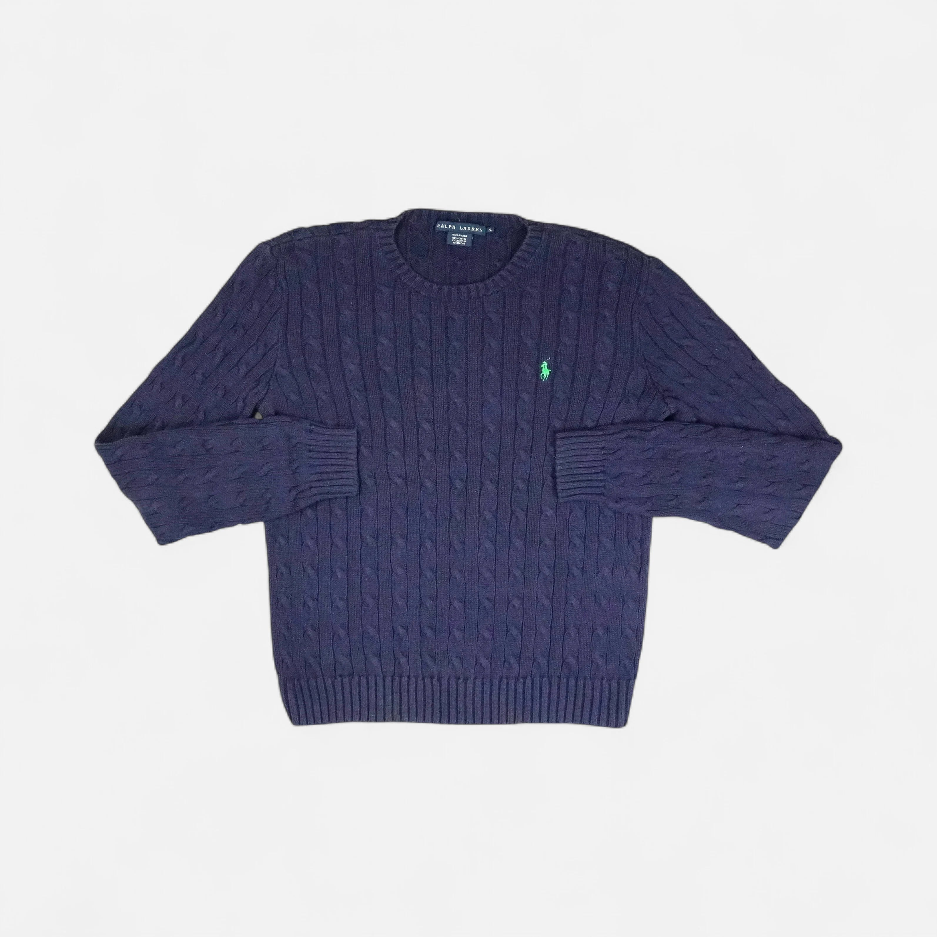 Vintage Ralph Lauren Navy Sweater Knit Jumper ( S )