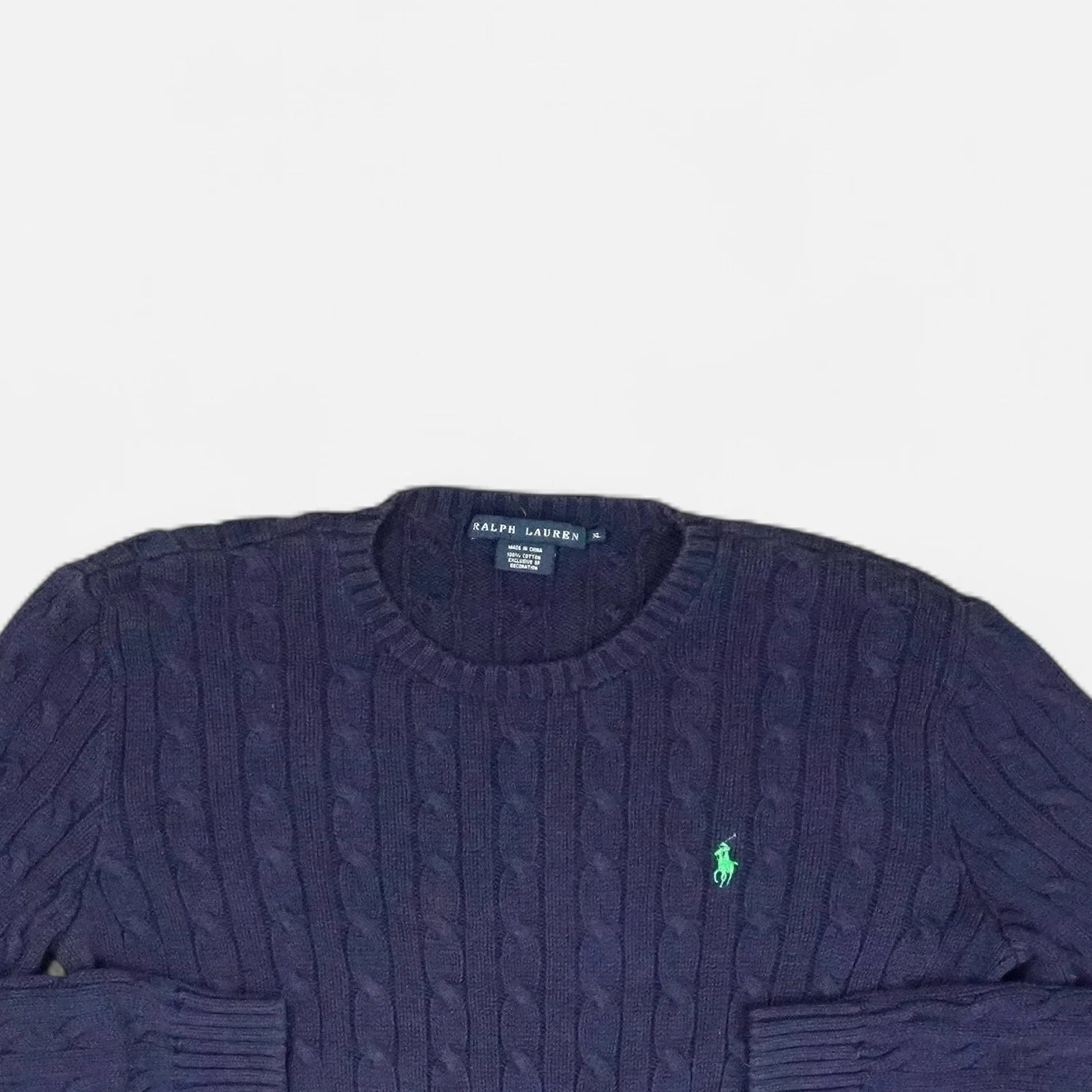Vintage Ralph Lauren Navy Sweater Knit Jumper ( S )