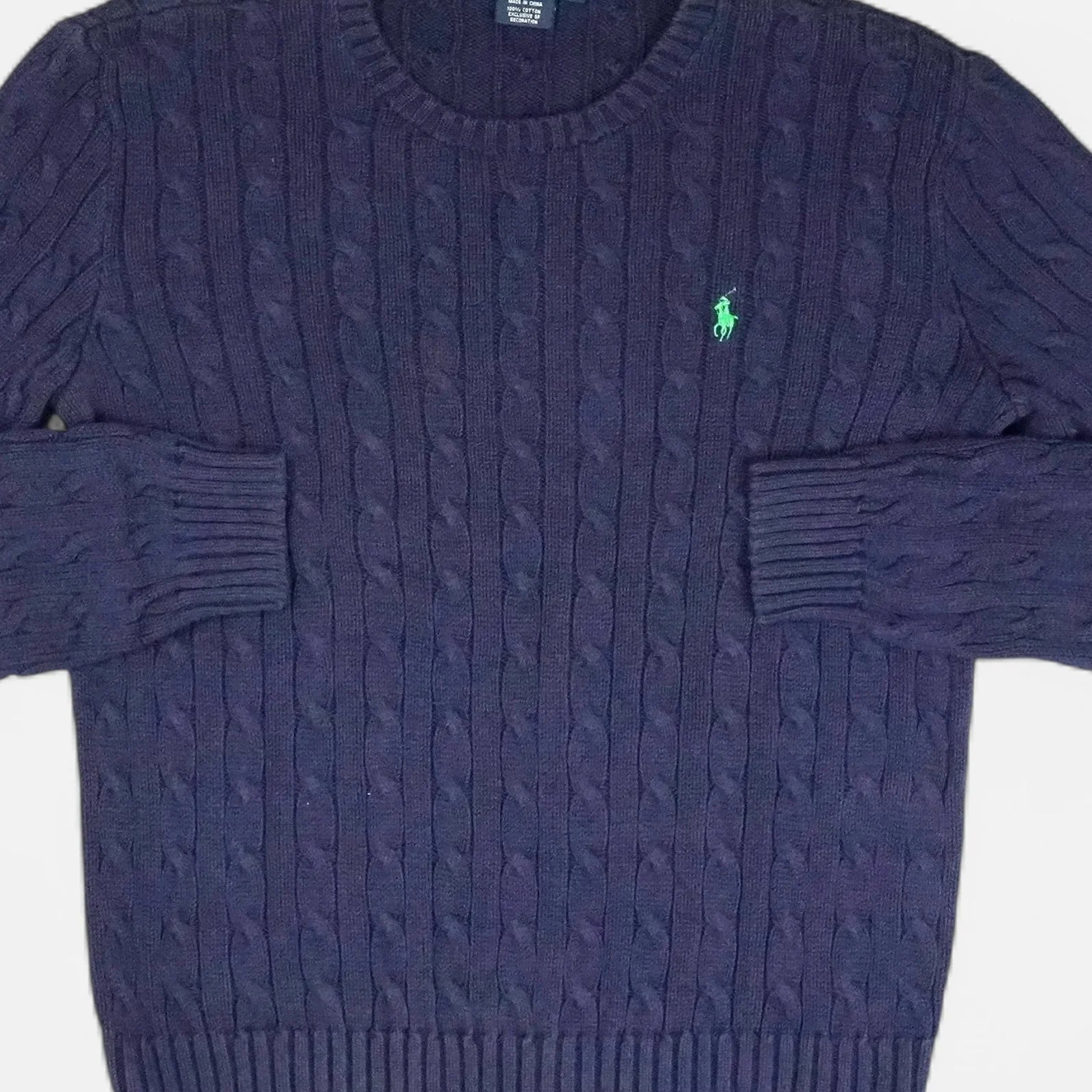 Vintage Ralph Lauren Navy Sweater Knit Jumper ( S )