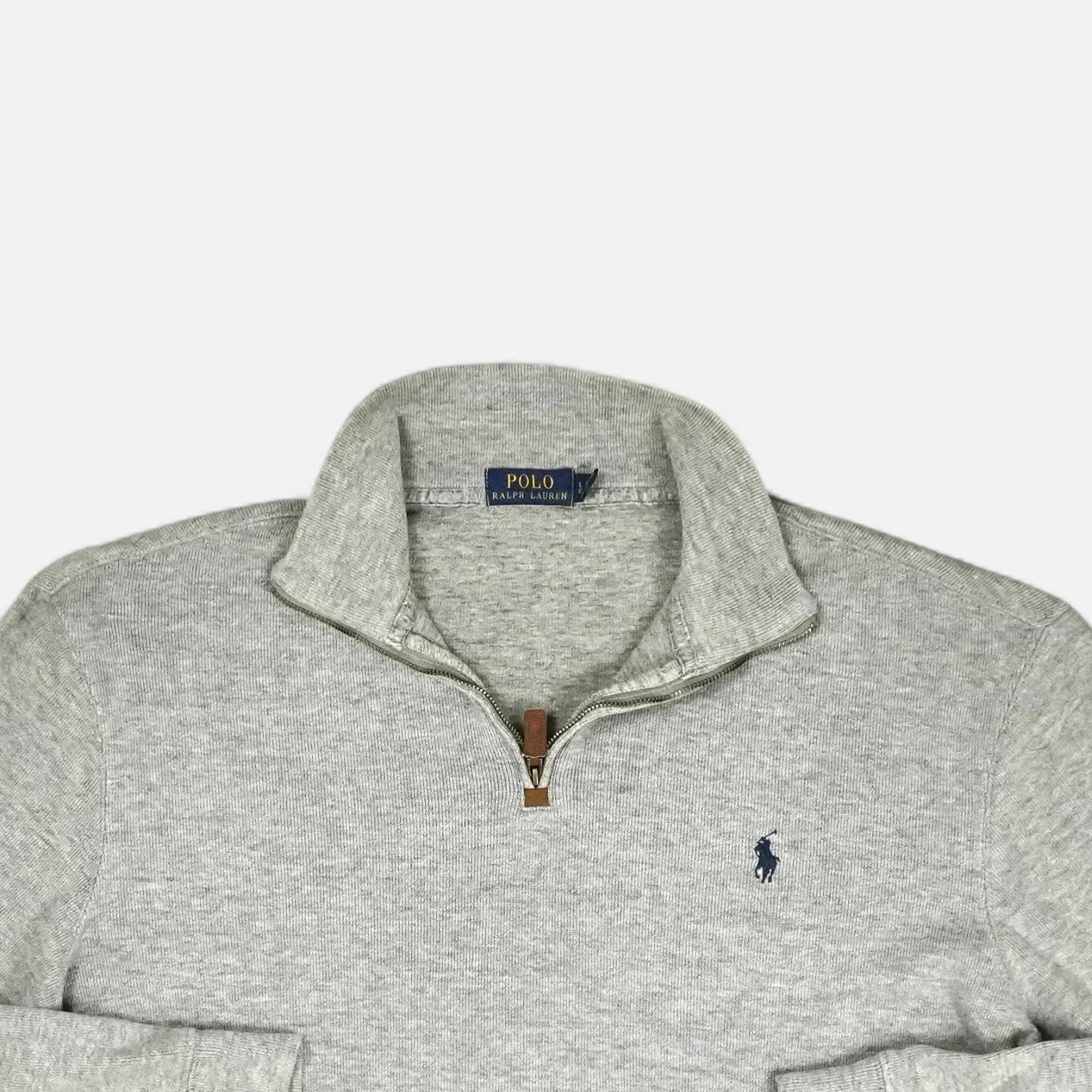 Vintage Polo Ralph Lauren Gray Knit Jumper ( XL )