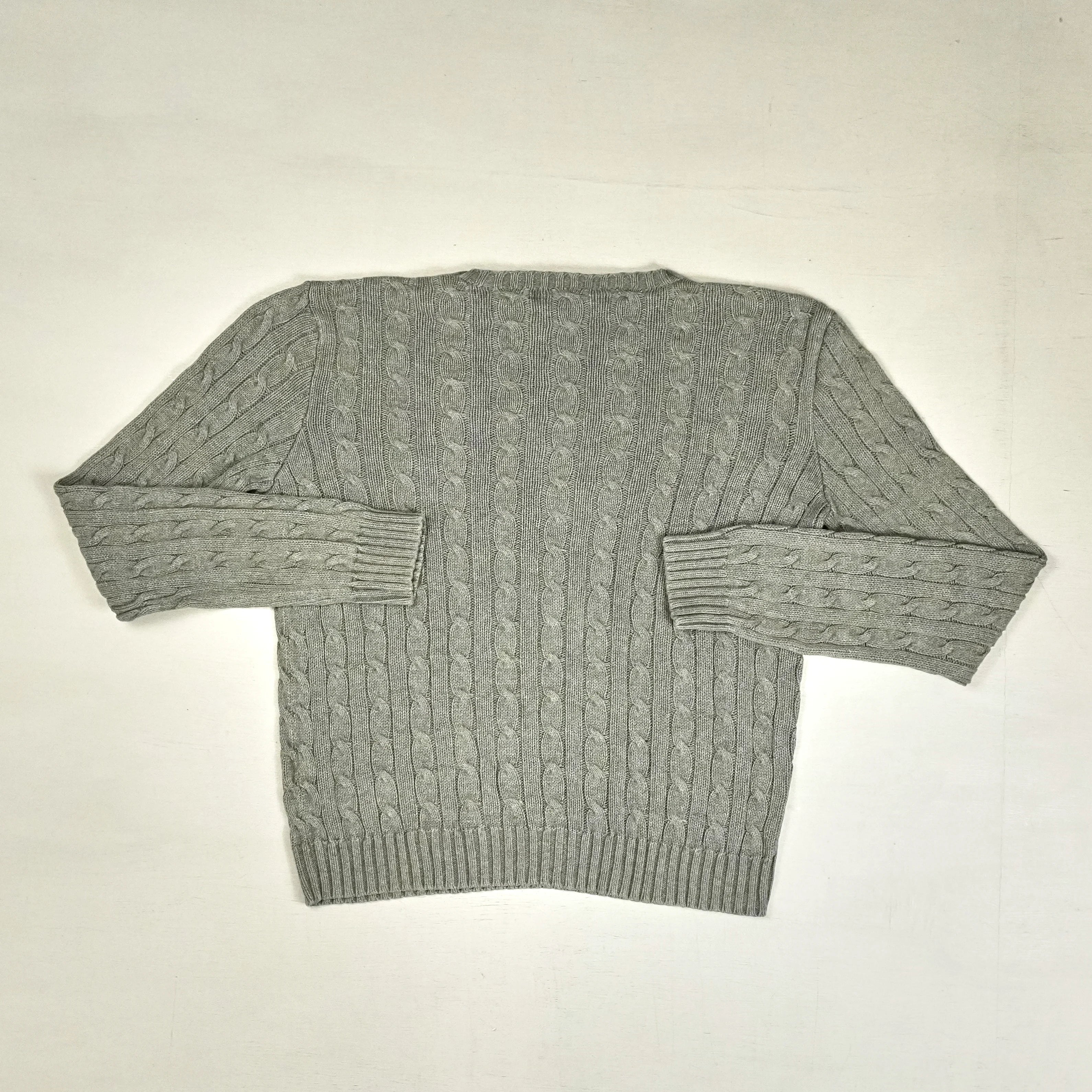Vintage Polo Ralph Lauren Gray Knit Jumper ( S )