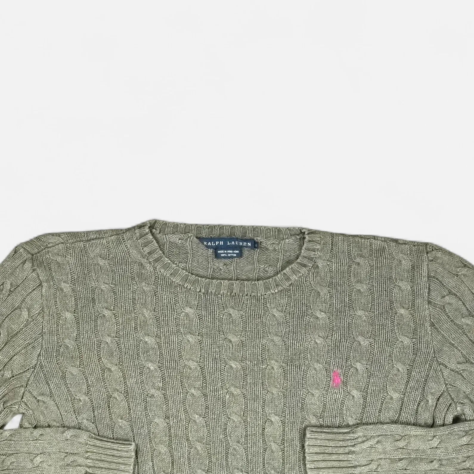 Vintage Polo Ralph Lauren Gray Knit Jumper ( S )