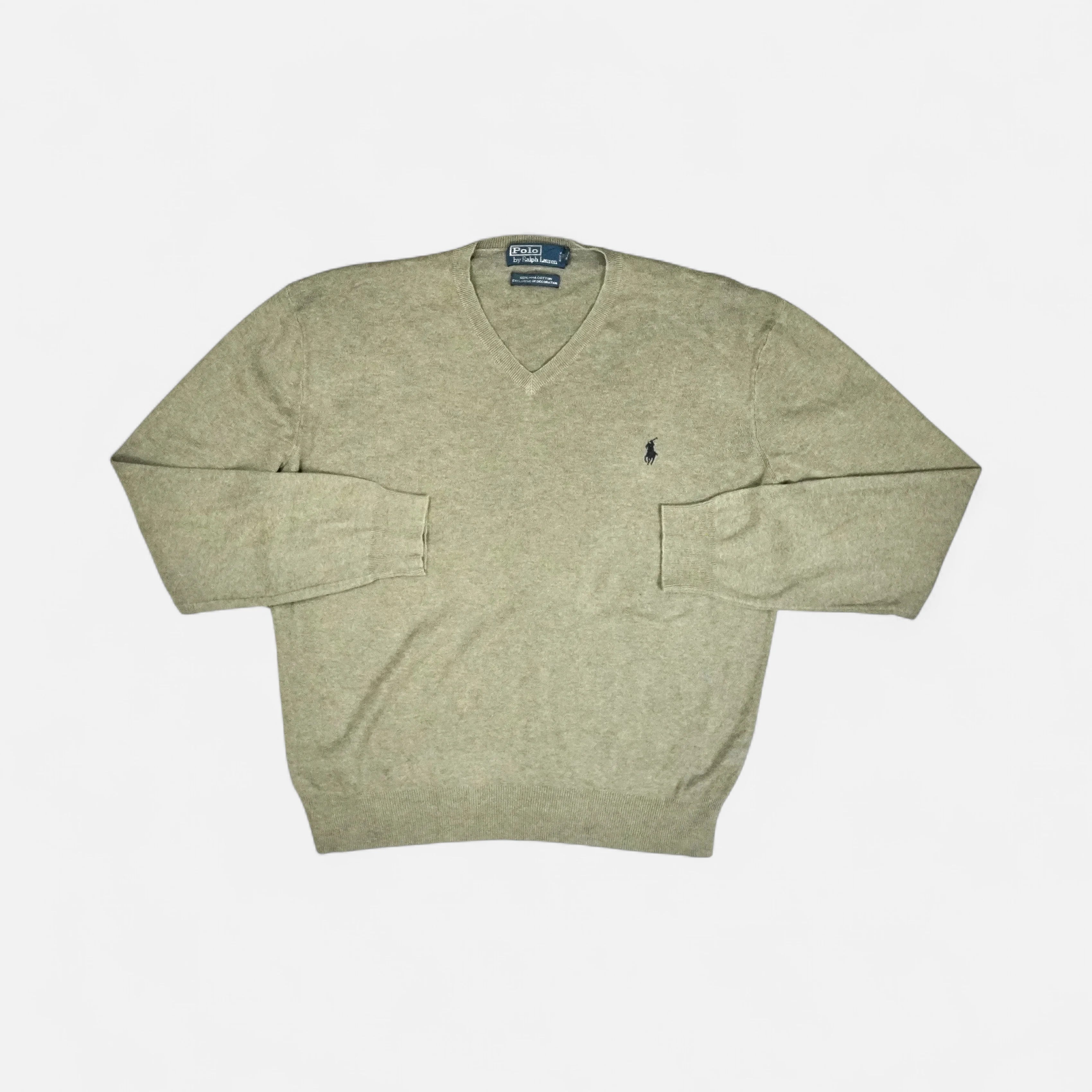 Vintage Polo Ralph Lauren Gray Knit Jumper ( M )