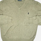 Vintage Polo Ralph Lauren Gray Knit Jumper ( M )
