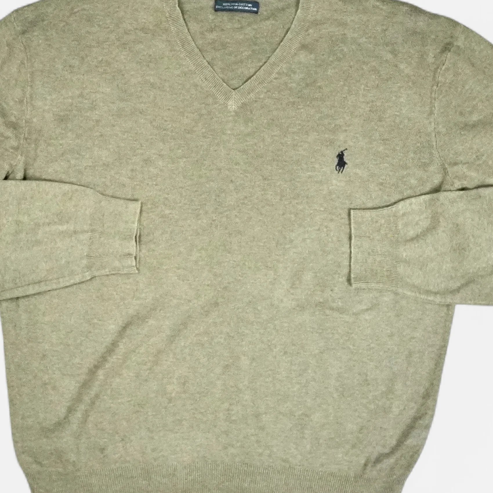 Vintage Polo Ralph Lauren Gray Knit Jumper ( M )