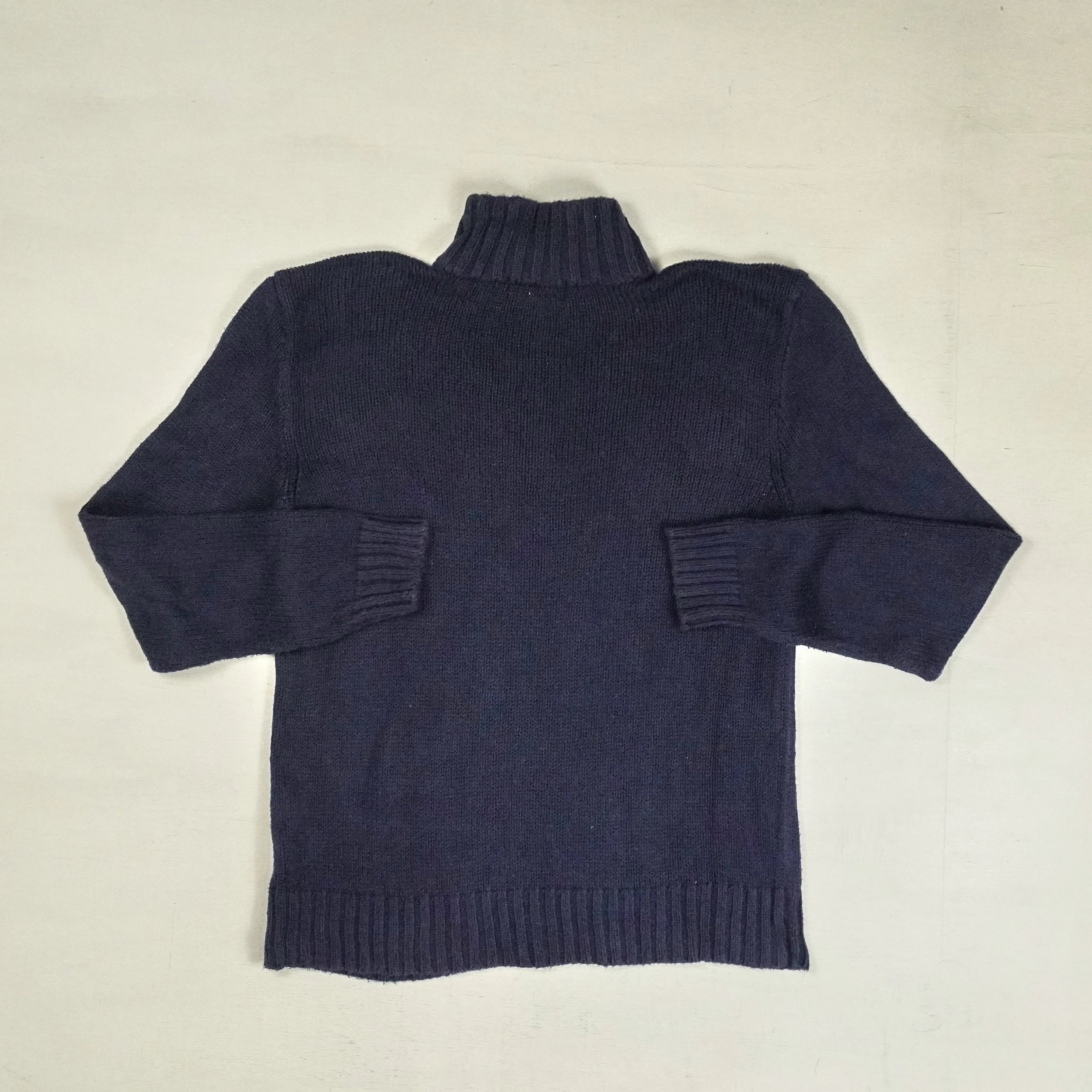 Vintage Polo Ralph Lauren Navy Knit Jumper ( M )