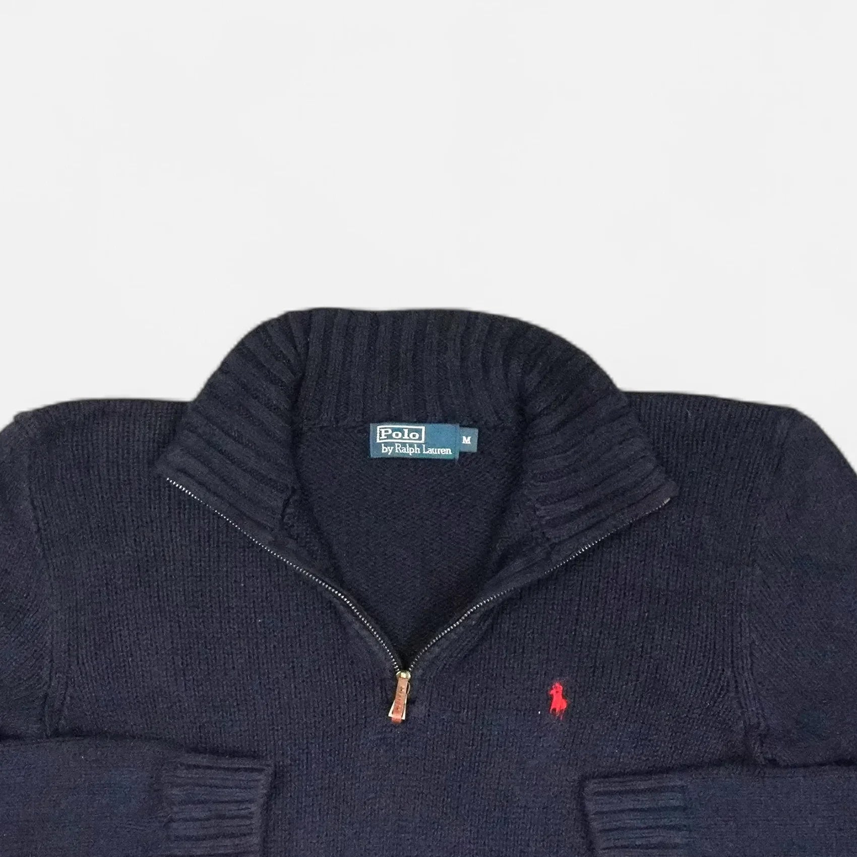 Vintage Polo Ralph Lauren Navy Knit Jumper ( M )
